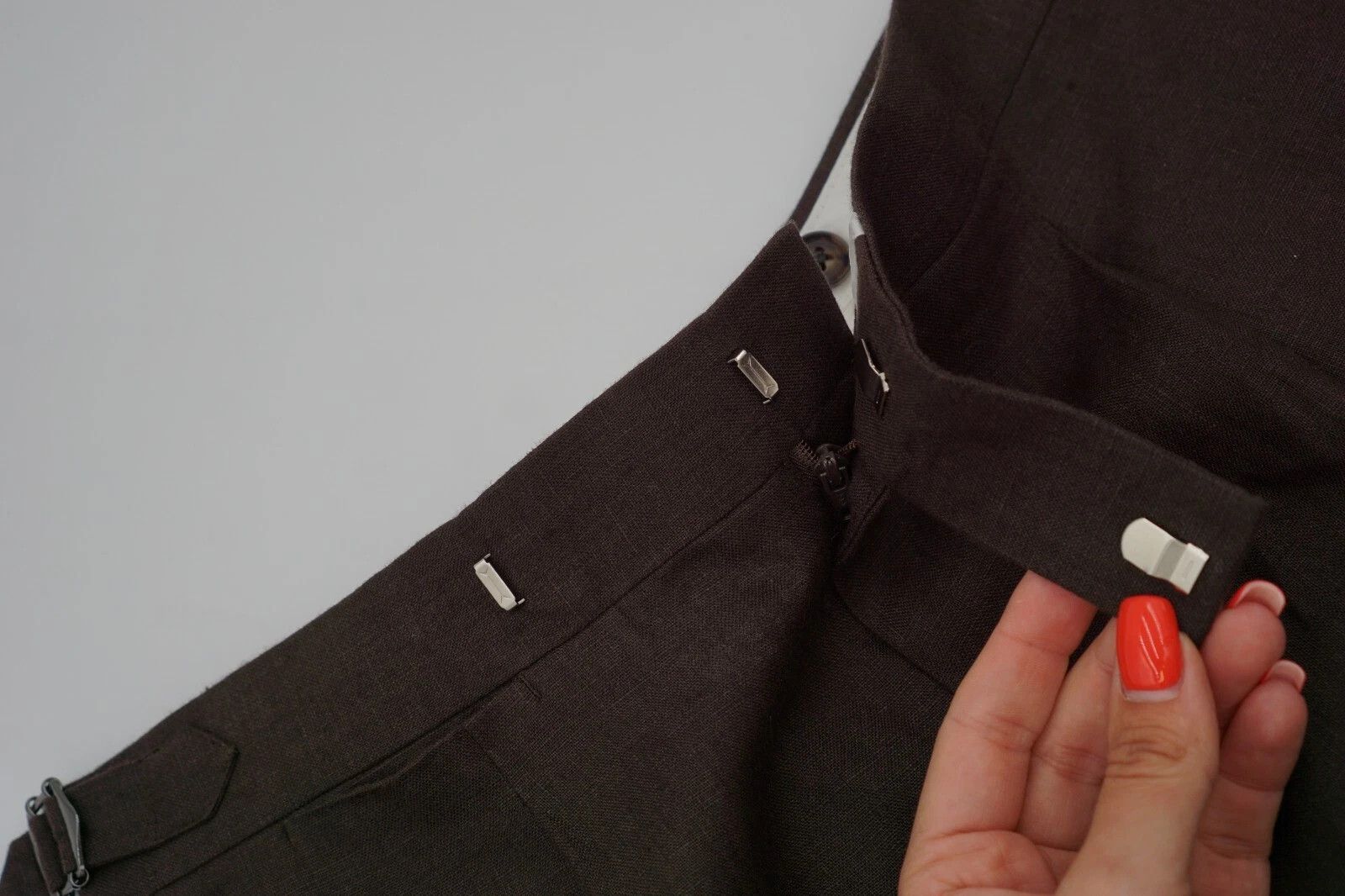 Suitsupply Men Suitsupply Trousers Brown 100% Linen Brescia UK/US30 Size 34S - 4 Thumbnail