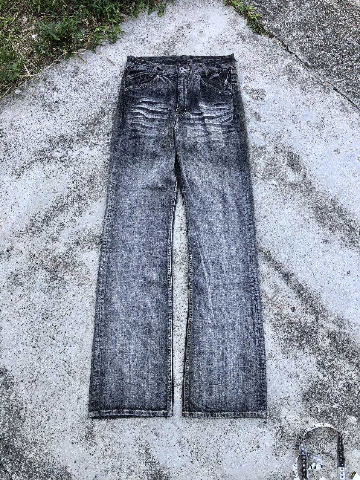 Japanese Brand WASHED BLACK FLARE DENIM Size US 28 / EU 44 - 1 Thumbnail