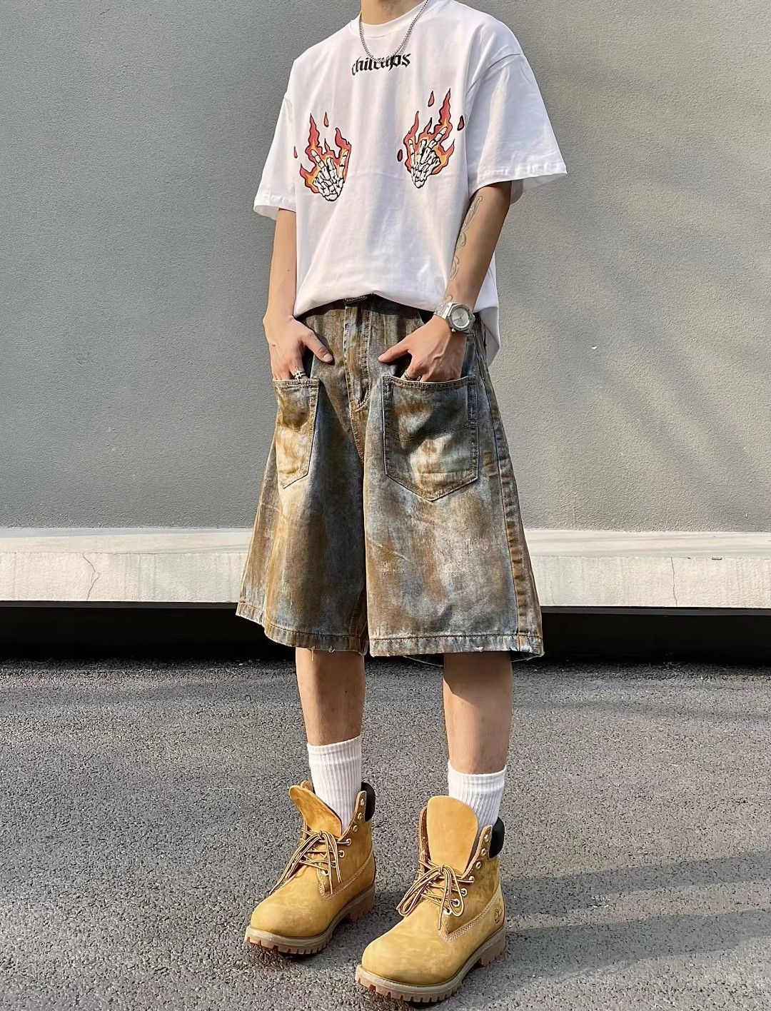 Japanese Brand × Vintage Rusty Denim Jorts Vintage Style Baggy Hip Hop Party Size US 27 - 3 Thumbnail