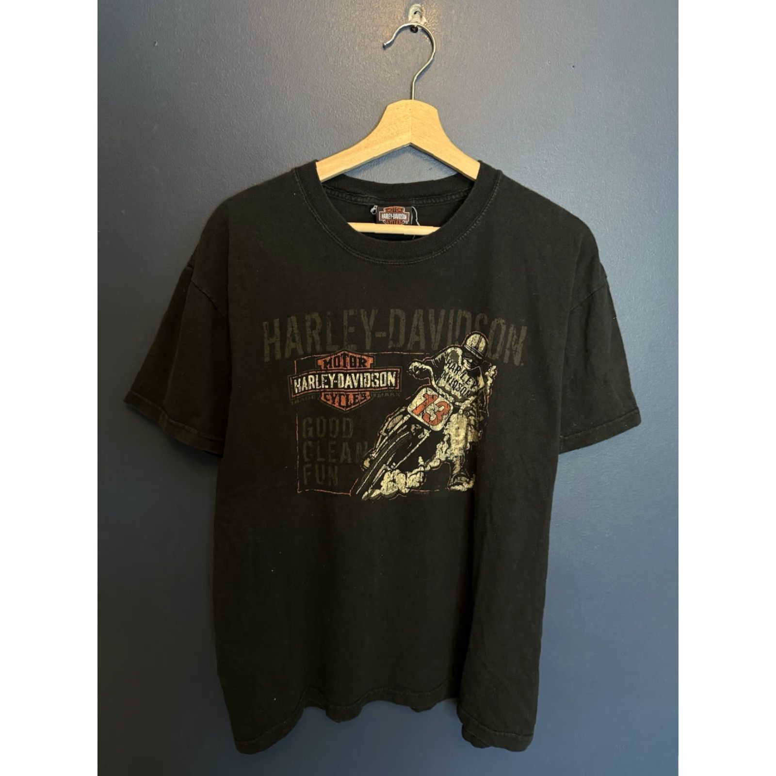 Harley Davidson Harley-Davidson Shirt T-Shirt Black Biker Large L Men Mens 26in 21in Shirt Tee Shirt 8/10 Y2K Size US L / EU 52-54 / 3 - 3 Thumbnail