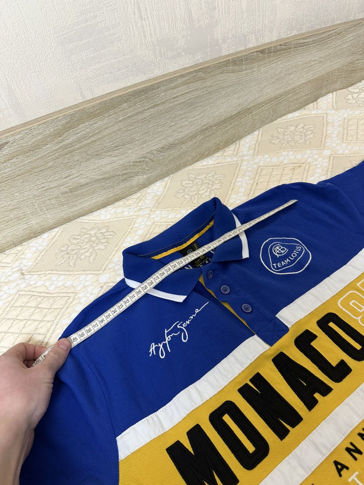 Formula 1 🔥 Ayrton Senna Team Lotus Polo T Shirt Racing Formula BMW Size US M / EU 48-50 / 2 - 8 Thumbnail
