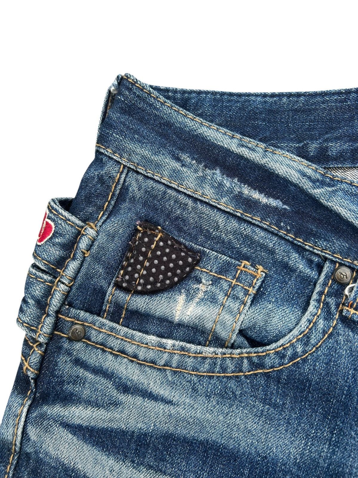 Kapital YOSHITOMO NARA LOLITA Exotic Vintage Distressed Denim Jeans Size US 33 - 9 Thumbnail