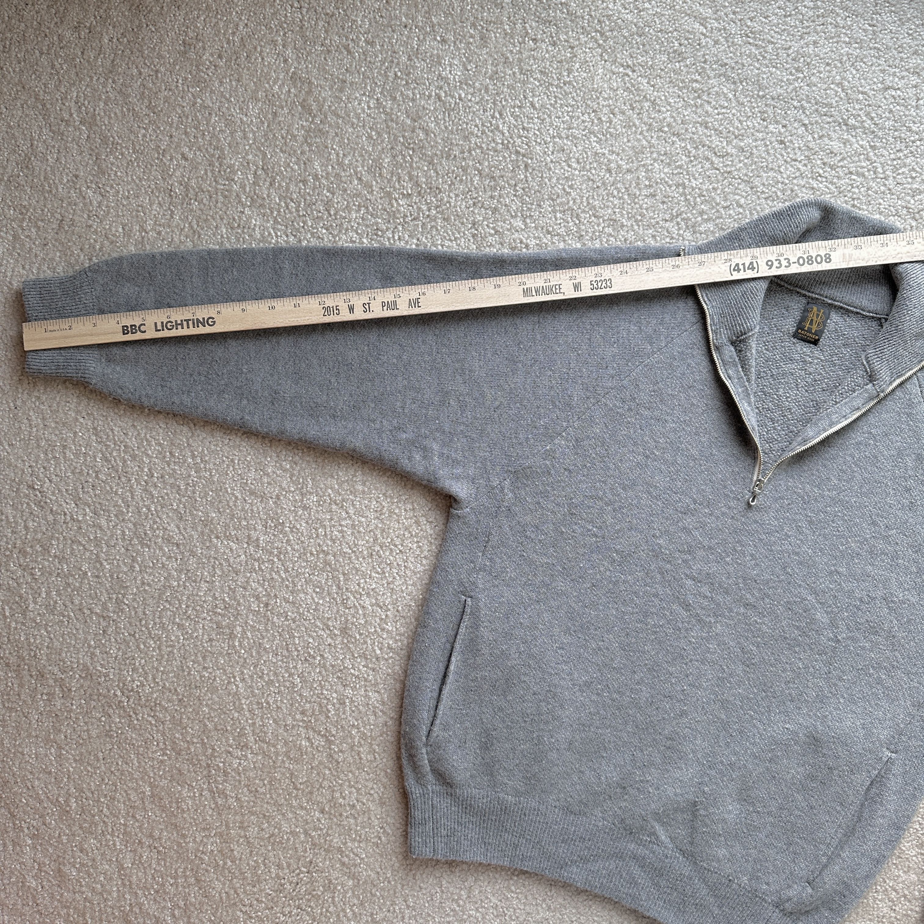 Batoner Batoner 100% Camel Knit Sweater Grey 1/2 Zip Collared Zip Up Size US M / EU 48-50 / 2 - 11 Thumbnail