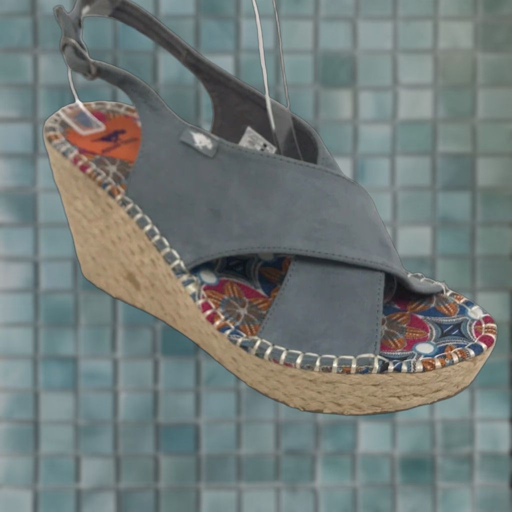 Vintage VINTAGE Rocket Dog Womens Blue Suede Sling Back Espadrille Wedge Heel Sandals Size 9 Size US 9 / IT 39 - 1 Thumbnail