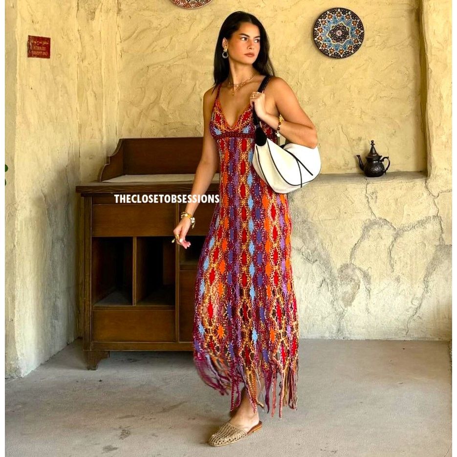 Zara ZARA BLOGGER FAVE!!! V-Neck Midi Dress NWT Size L / US 10 / IT 46 - 13 Thumbnail