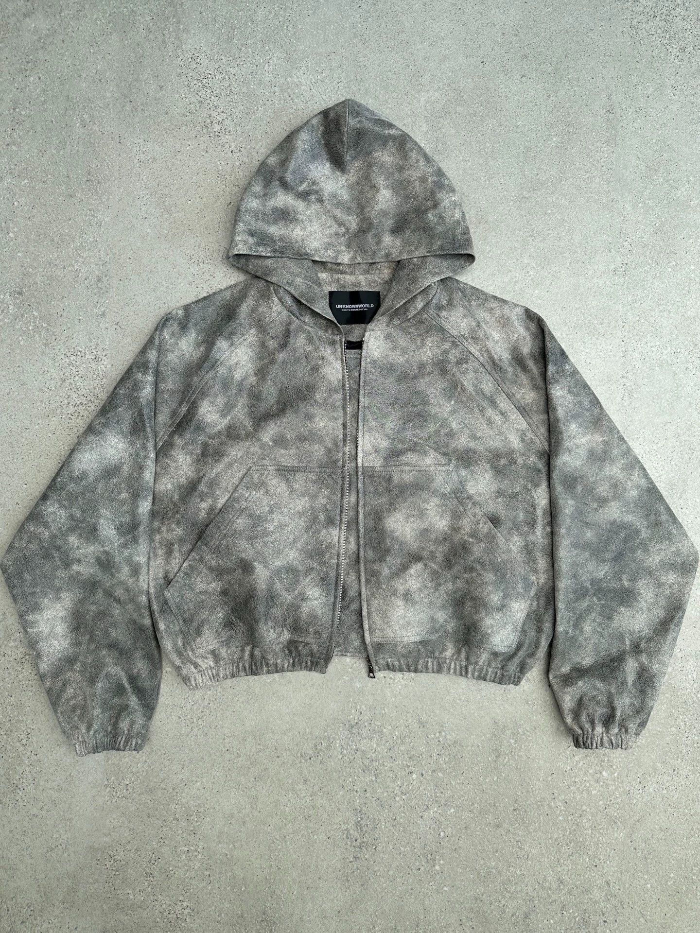 Other UNKNOWNWORLD Cracked Distressed Cowhide Boxy Short Hooded Bomber M Size US M / EU 48-50 / 2 - 1 Thumbnail
