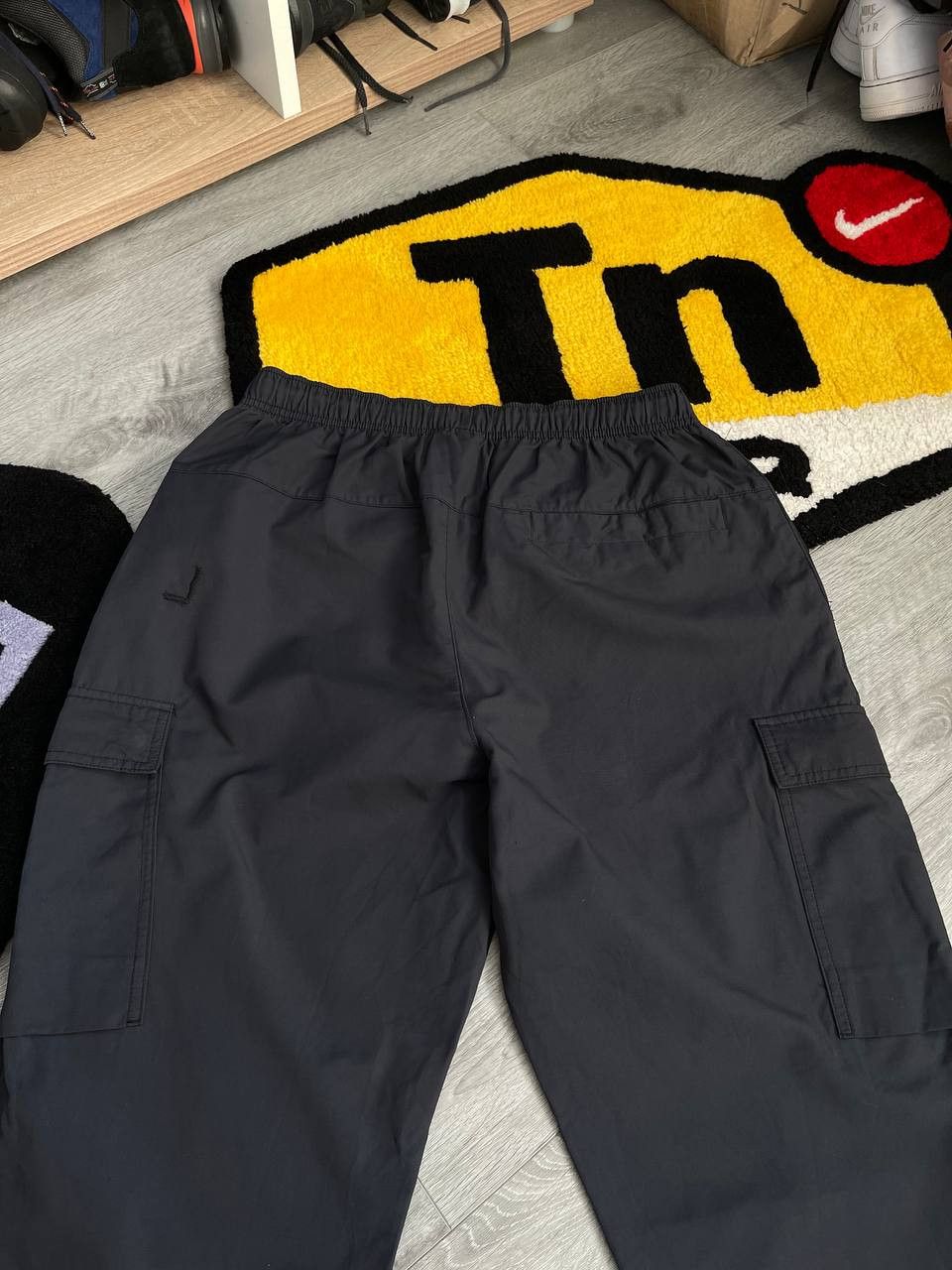Nike × Streetwear × Vintage nike vintage rare cargo nylon swoosh 90s sweatpants Size US 30 / EU 46 - 8 Thumbnail