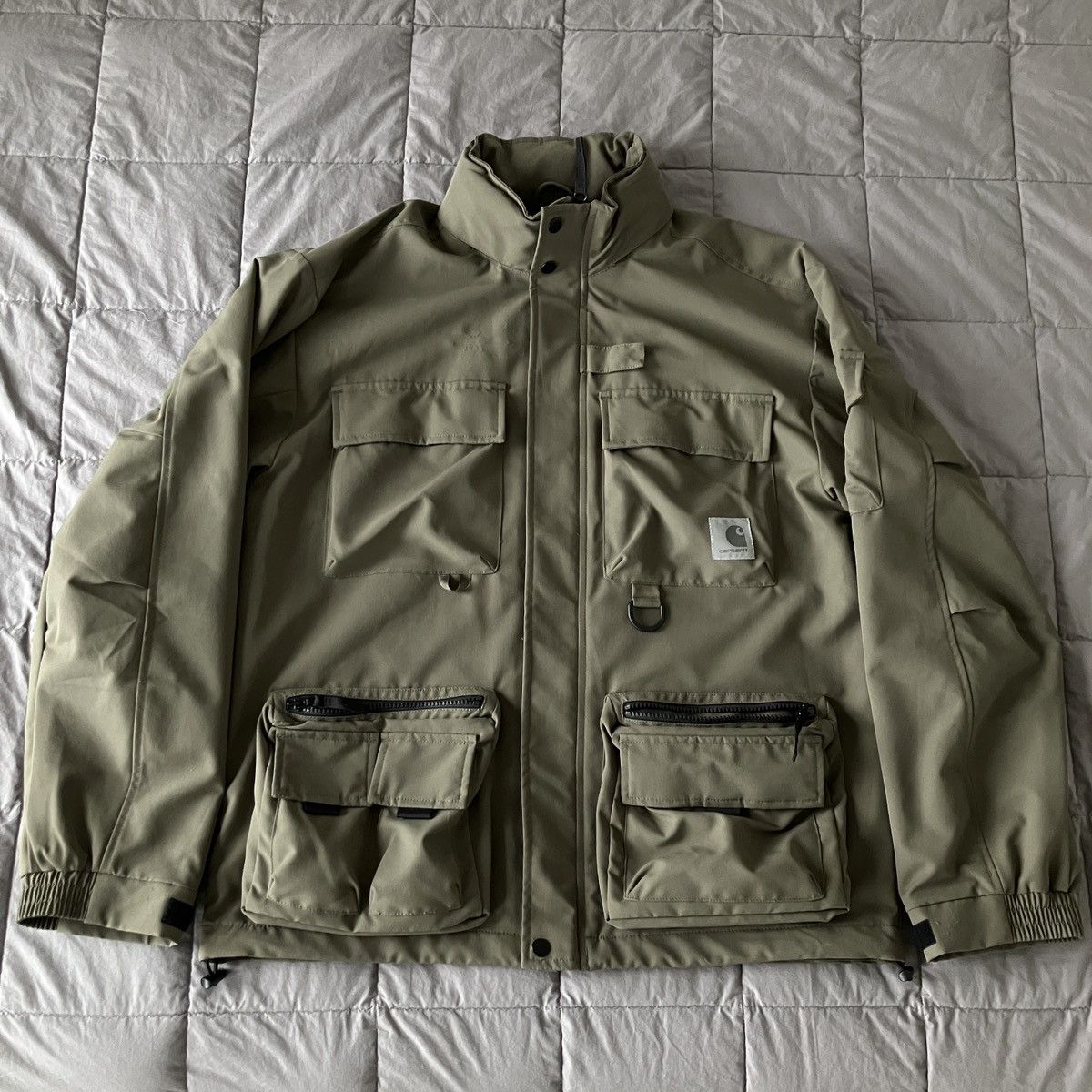 image of Carhartt Wip Elmwood Multi-Pocket Khaki Jacket, Men's (Size Medium)
