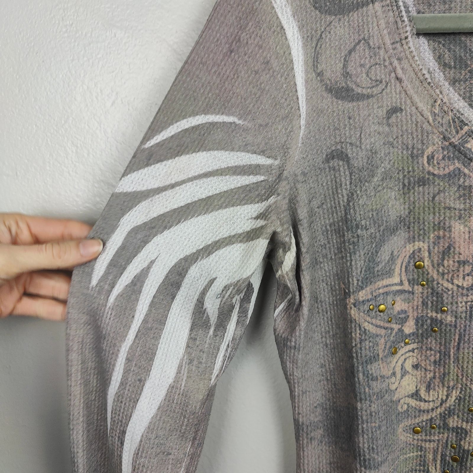 Other Vintage Y2K Vanity Top Womens Large Gray Distressed Thermal Size L / US 10 / IT 46 - 5 Thumbnail