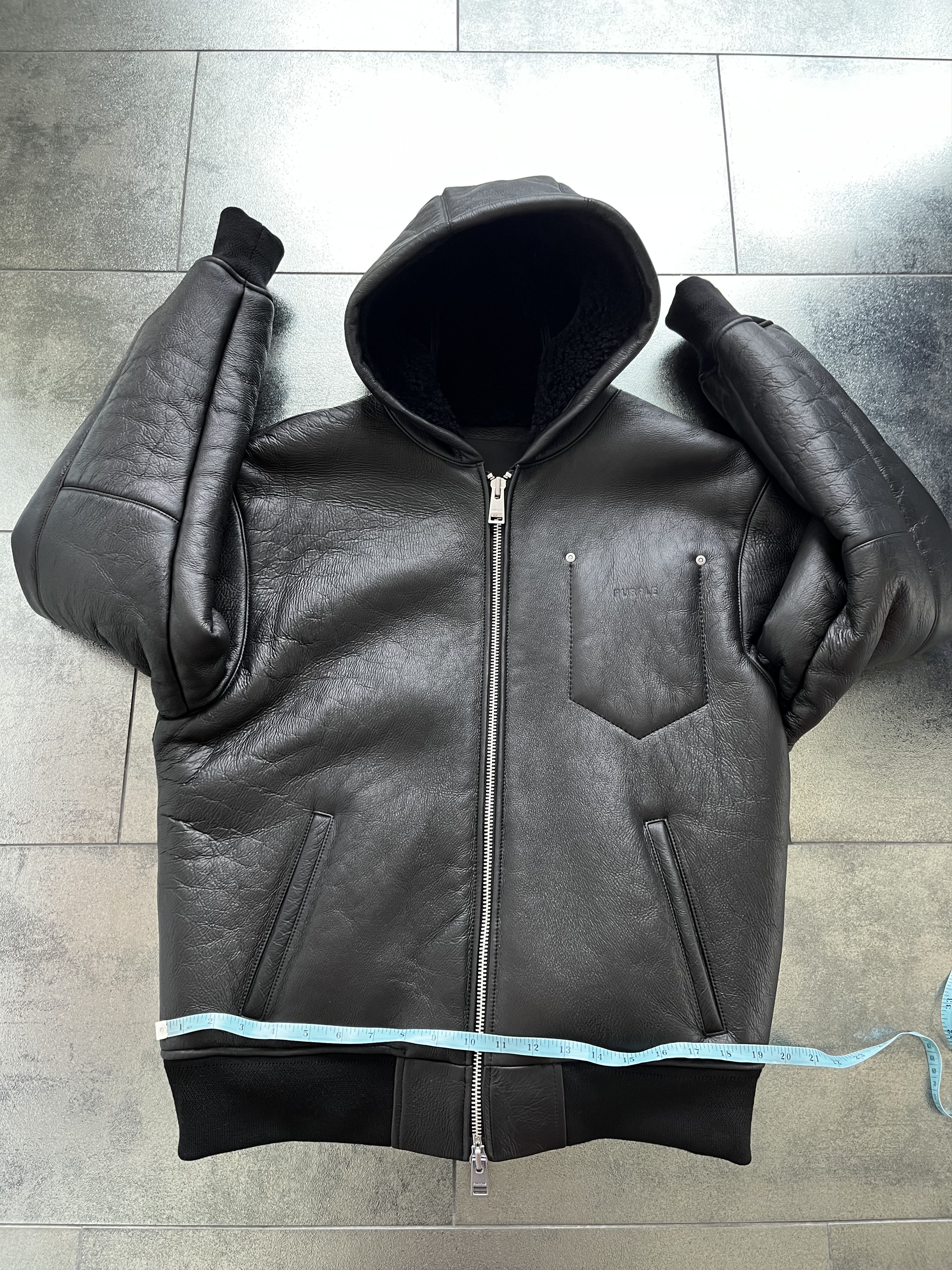 Purple Brand Lamb Leather Zip Hoodie (M) Size US M / EU 48-50 / 2 - 9 Thumbnail