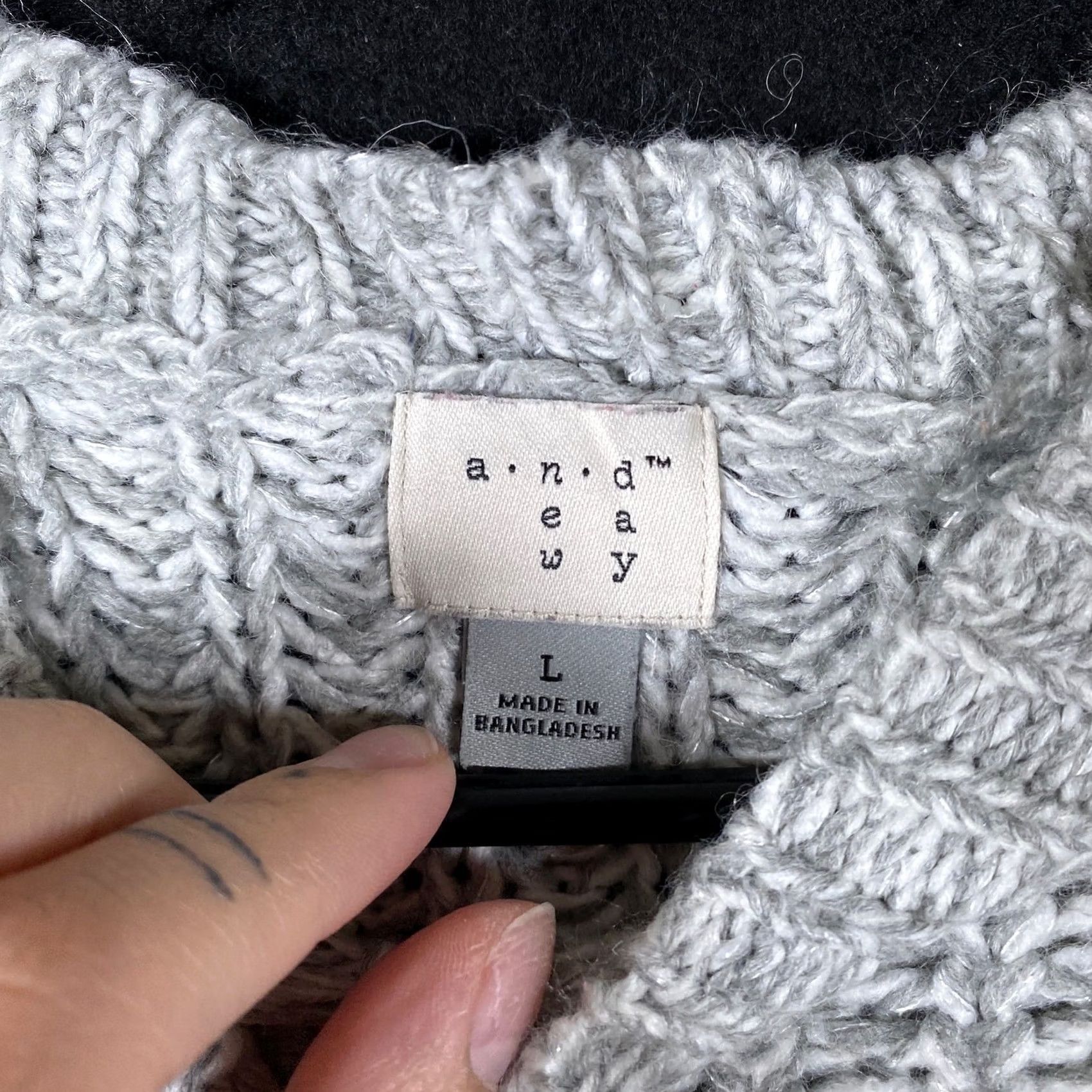 Vintage A New Day Womens Sweater Gray Open Knit Oversized Wool Blend Long Sleeve L Size L / US 10 / IT 46 - 4 Thumbnail