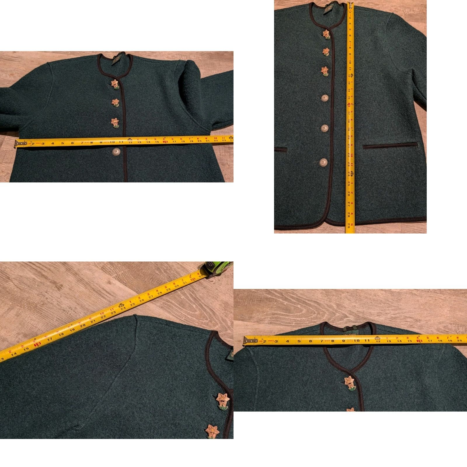 Vintage Vintage Yes St. Peter Trachten 100% Wool Jacket Green Flower Buttons Size 40 Women's EUC Size S / US 4 / IT 40 - 8 Thumbnail