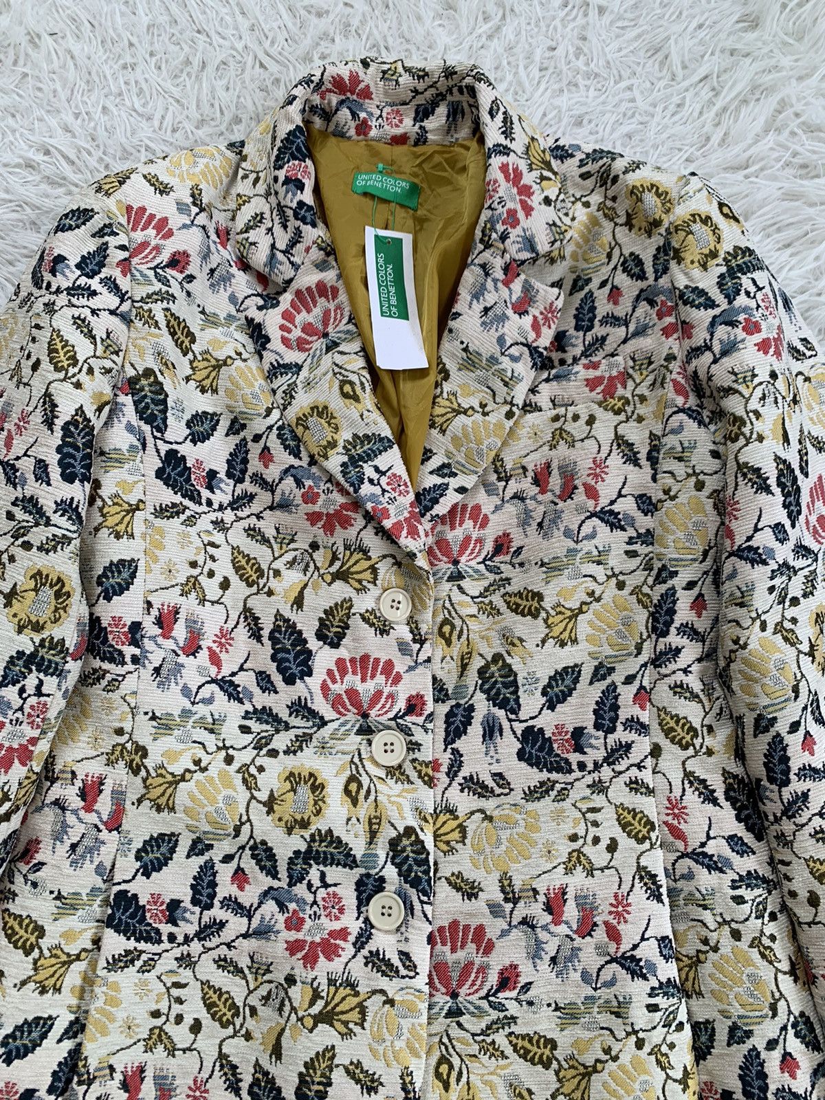 United Colors Of Benetton Cozy Flowers Art United Colors Of Benetton Jacket Size M / US 6-8 / IT 42-44 - 4 Thumbnail