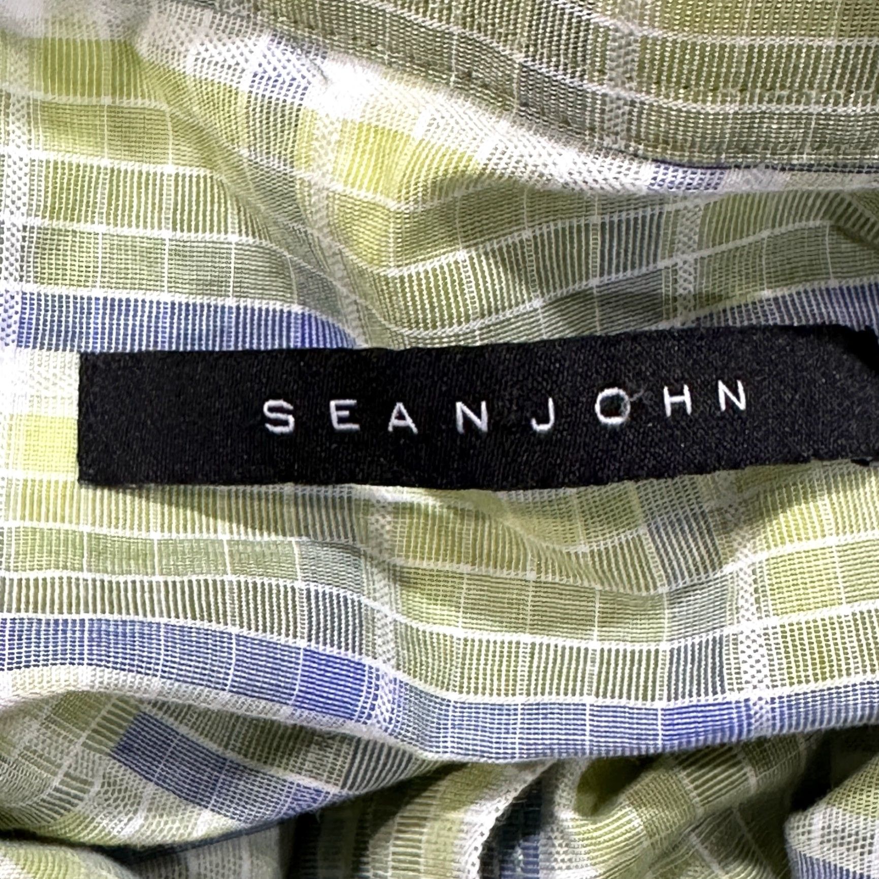 Sean John VINTAGE Sean John Shirt 2XL Plaid Button-Up Long Sleeve Men Regular Chest 50 Green White Blue Fall Spring Summer Winter Size US XXL / EU 58 / 5 - 4 Thumbnail