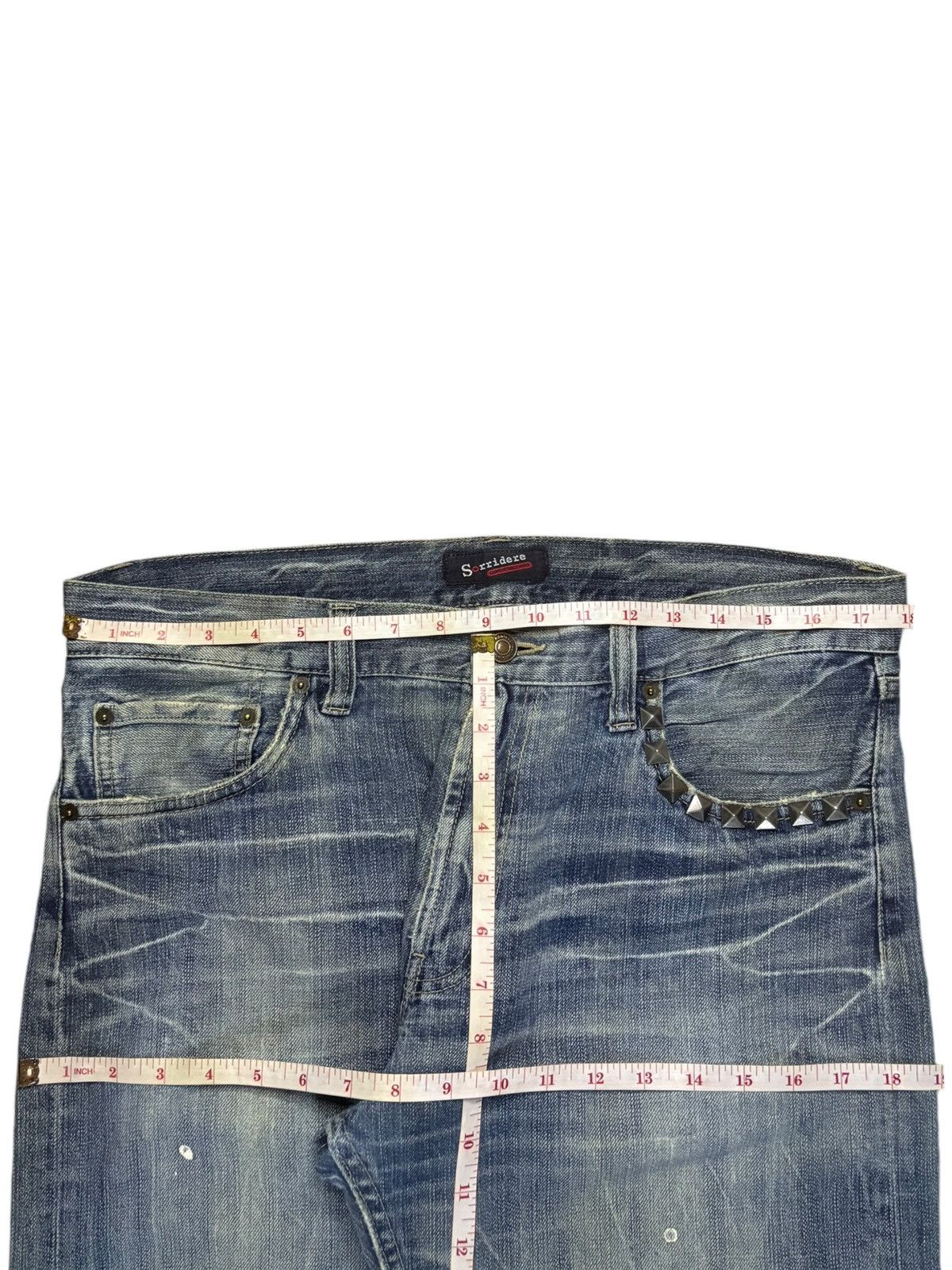 Yoshiyuki Konishi Vintage Japanese Brand Studded Mud Wash Painted Loose Jeans Size US 36 / EU 52 - 11 Thumbnail