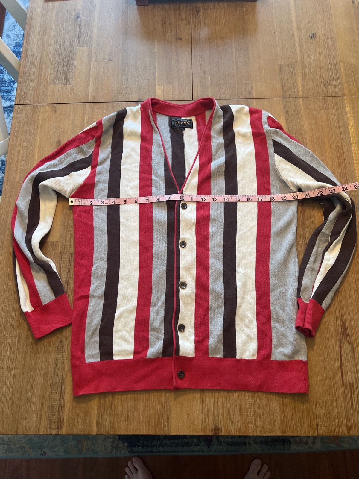 Beams Plus Beams+ Striped Cardigan Size US XL / EU 56 / 4 - 2 Thumbnail