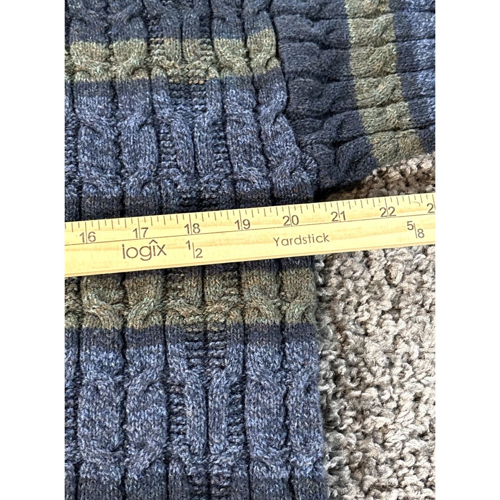Bill Blass VINTAGE Bill Blass Sweater Mens Large Crew Neck Cotton Knit Striped Fisherman 90s Blue Size US L / EU 52-54 / 3 - 3 Thumbnail