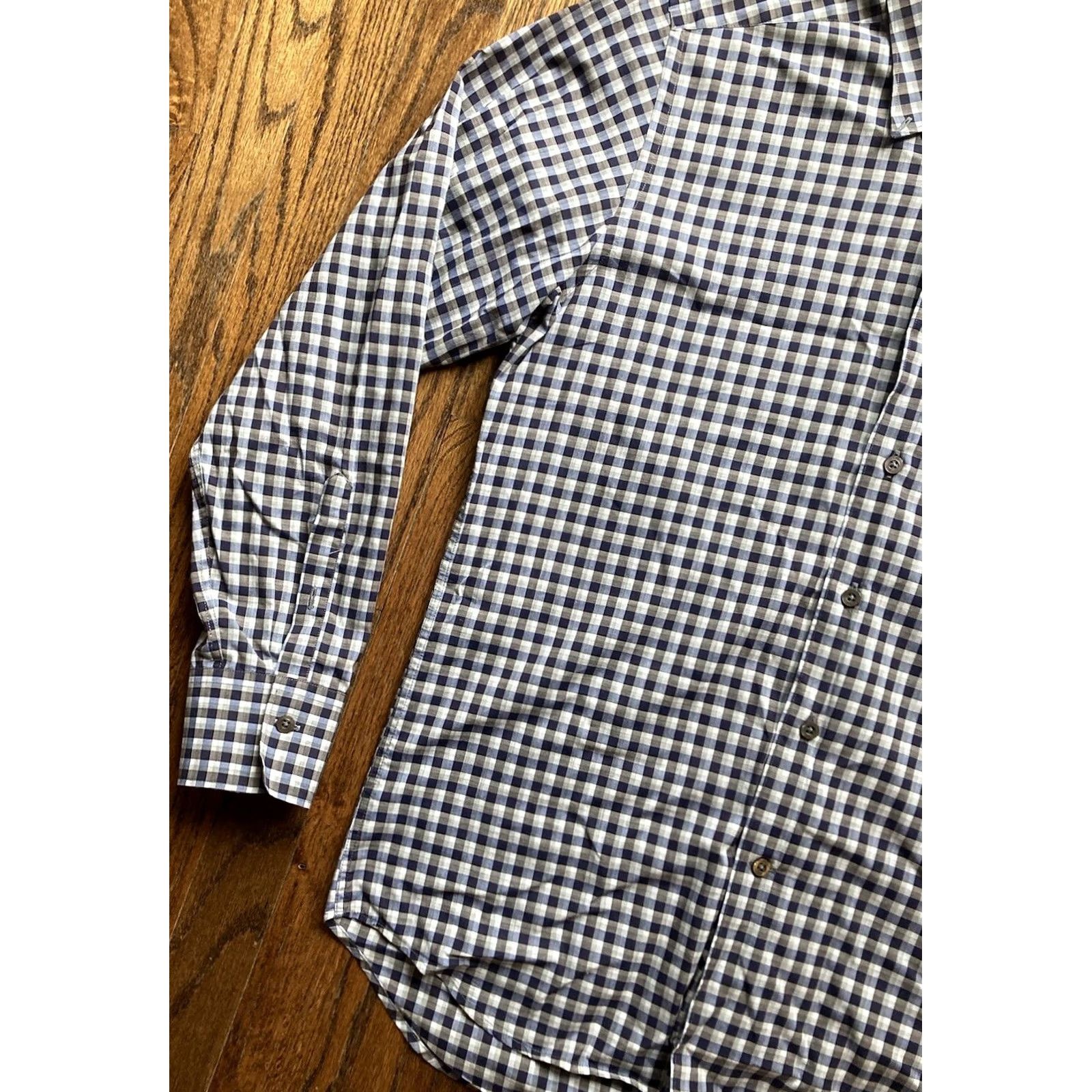 Canali Canali Blue Plaid Long Sleeve Shirt Mens Size M Button Up Made In Italy Size US M / EU 48-50 / 2 - 2 Thumbnail