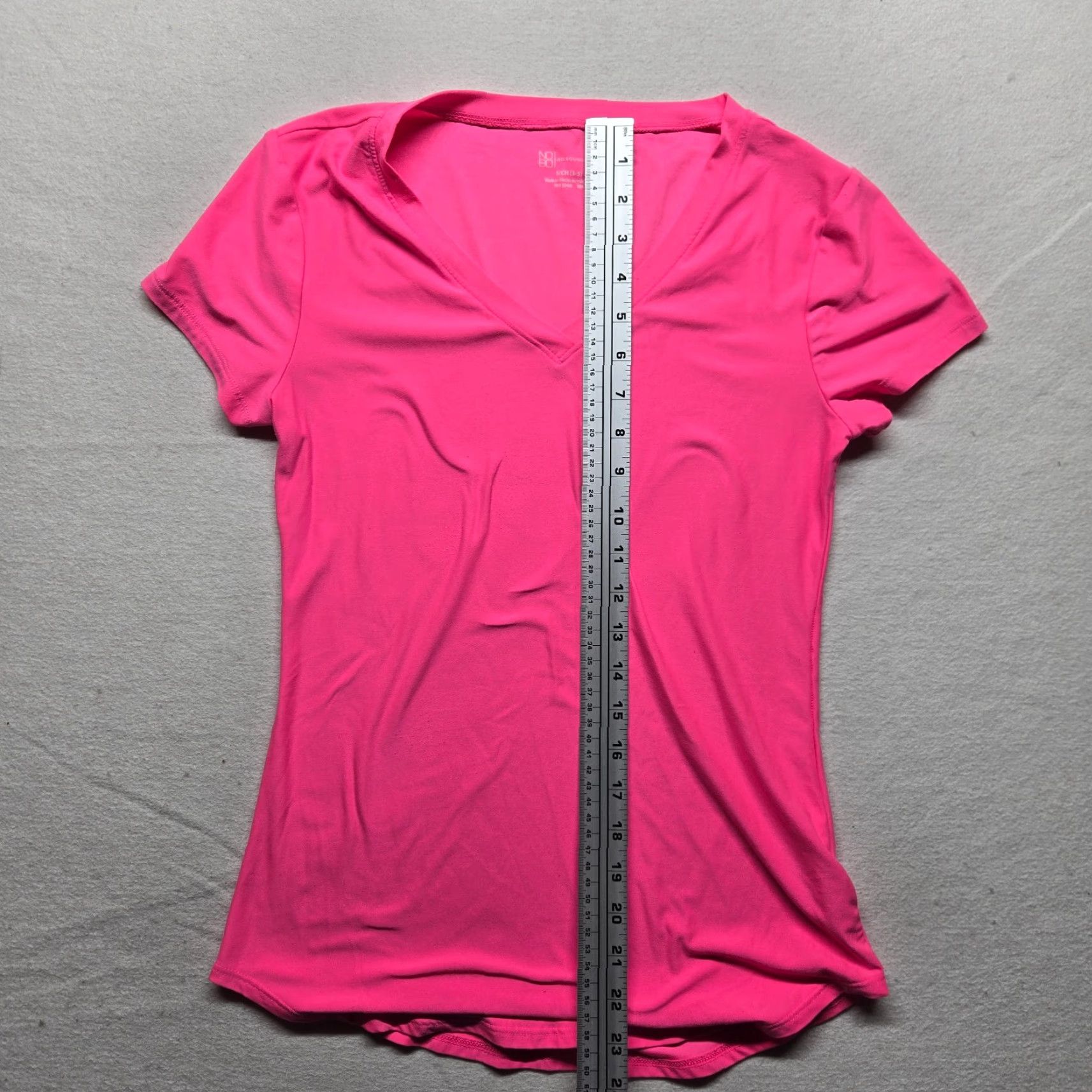Vintage No Boundaries S 4/6 Soft Pink VNeck Short Sleeve Athletic Top Stretch Activewear Size S / US 4 / IT 40 - 4 Thumbnail