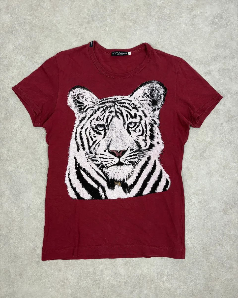 Dolce & Gabbana AW2004 Dolce & Gabbana Red White Tiger T-Shirt Size US S / EU 44-46 / 1 - 1 Thumbnail