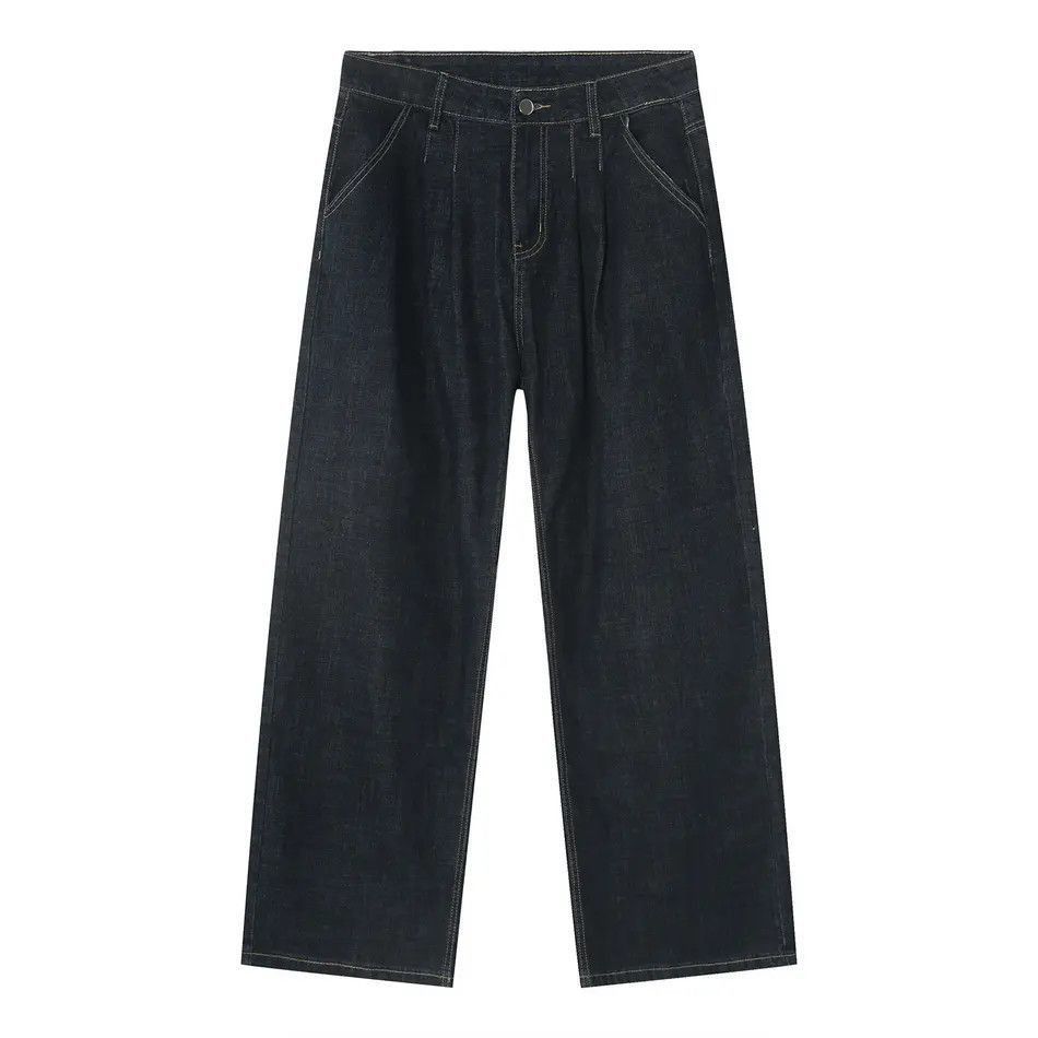 Japanese Brand Loose straight leg deep blue jeans Size US 32 / EU 48 - 5 Thumbnail