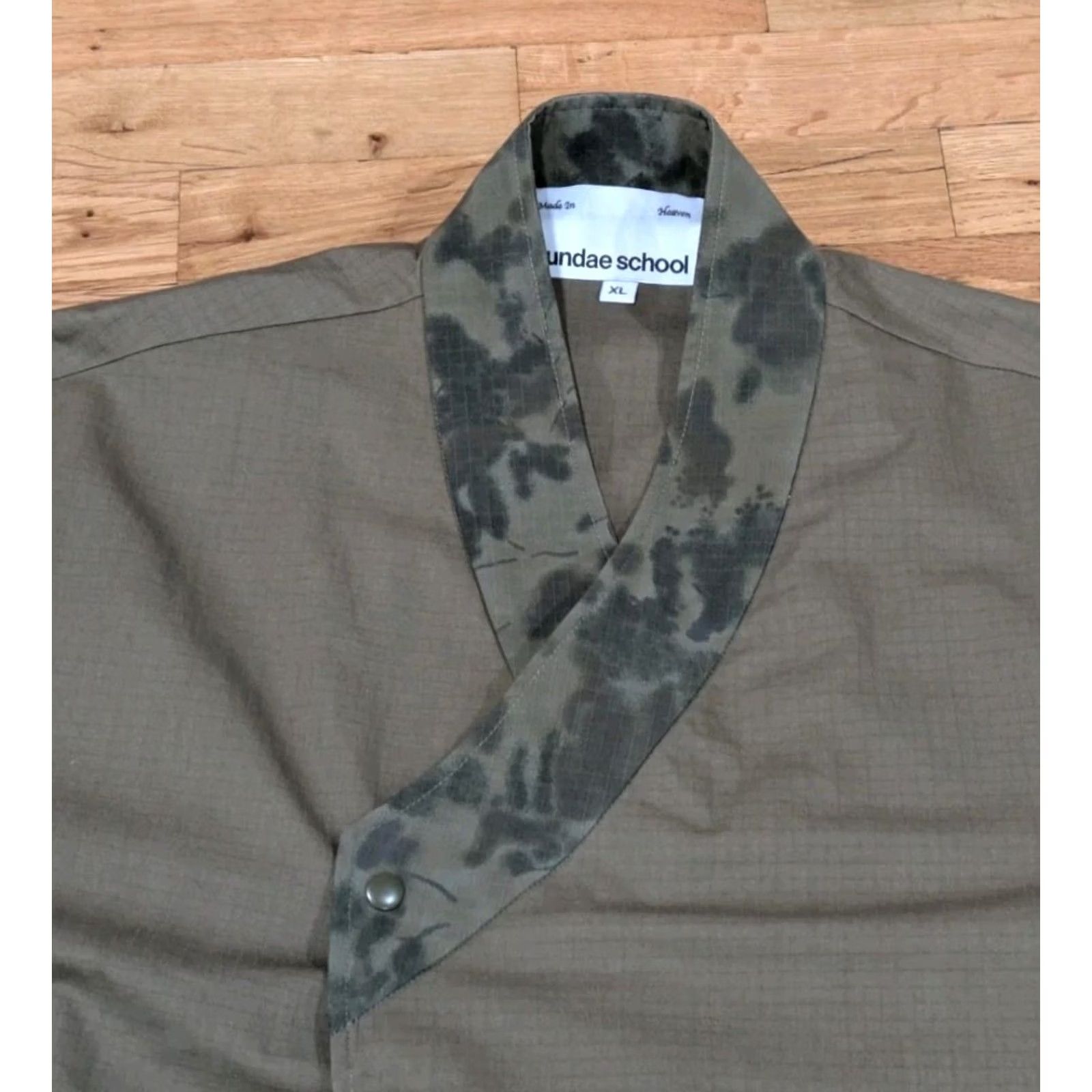 Sundae School Sundae School Jacket Kimono Shawl Cotton Green Camo Button Tie XL Women Size XL / US 12-14 / IT 48-50 - 2 Thumbnail