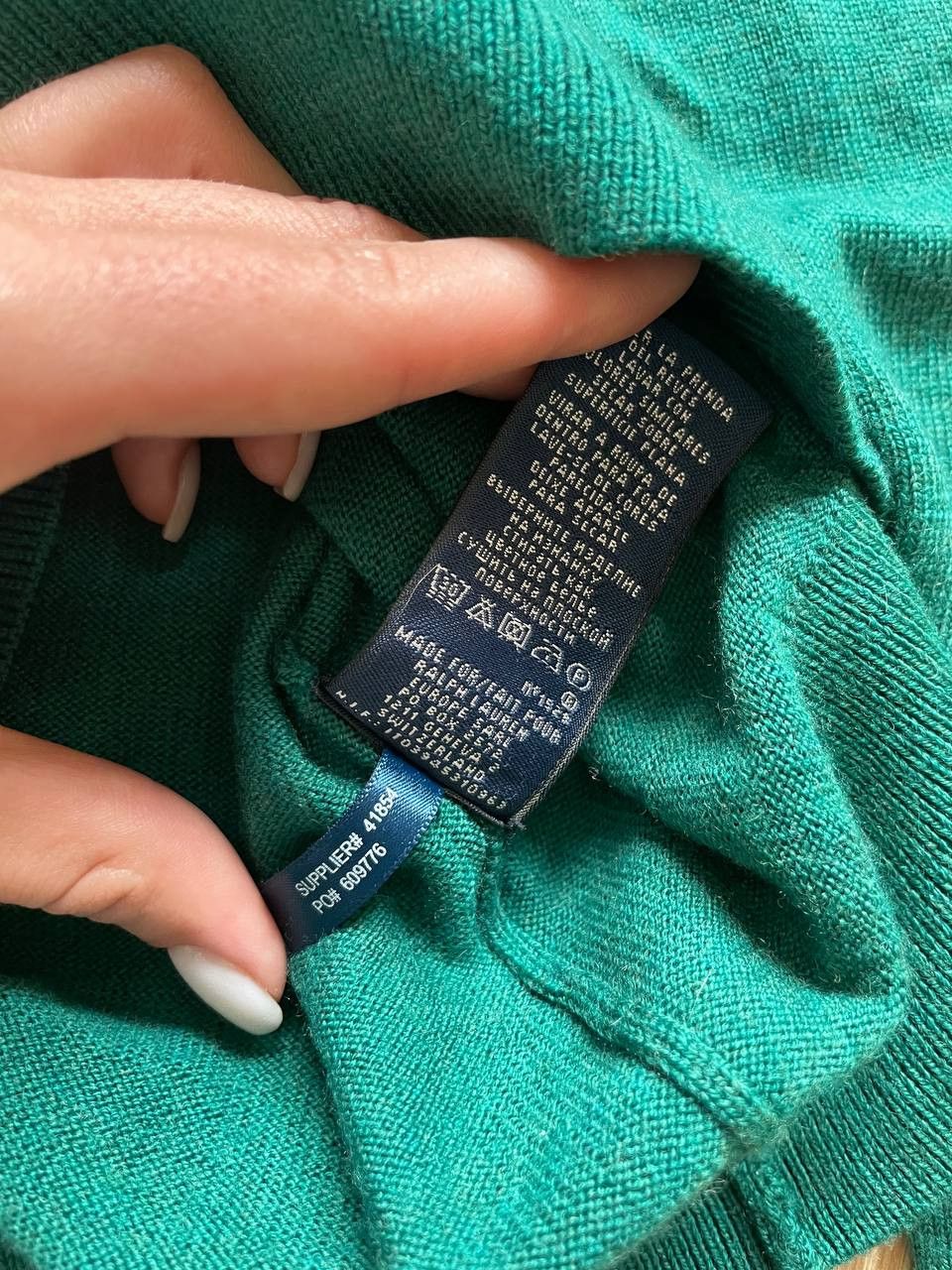 Polo Ralph Lauren Ralph Lauren Sport Jumper Merino Wool, Green V-neck Size M Size M / US 6-8 / IT 42-44 - 9 Thumbnail