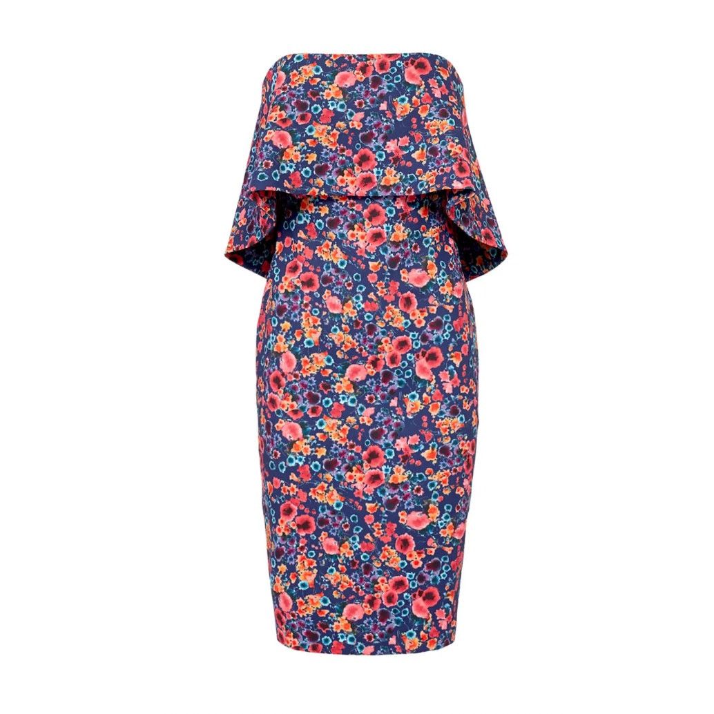 Badgley Mischka Badgley Mischka Floral Popover Sheath Strapless Dress 2 Size XS / US 0-2 / IT 36-38 - 1 Thumbnail