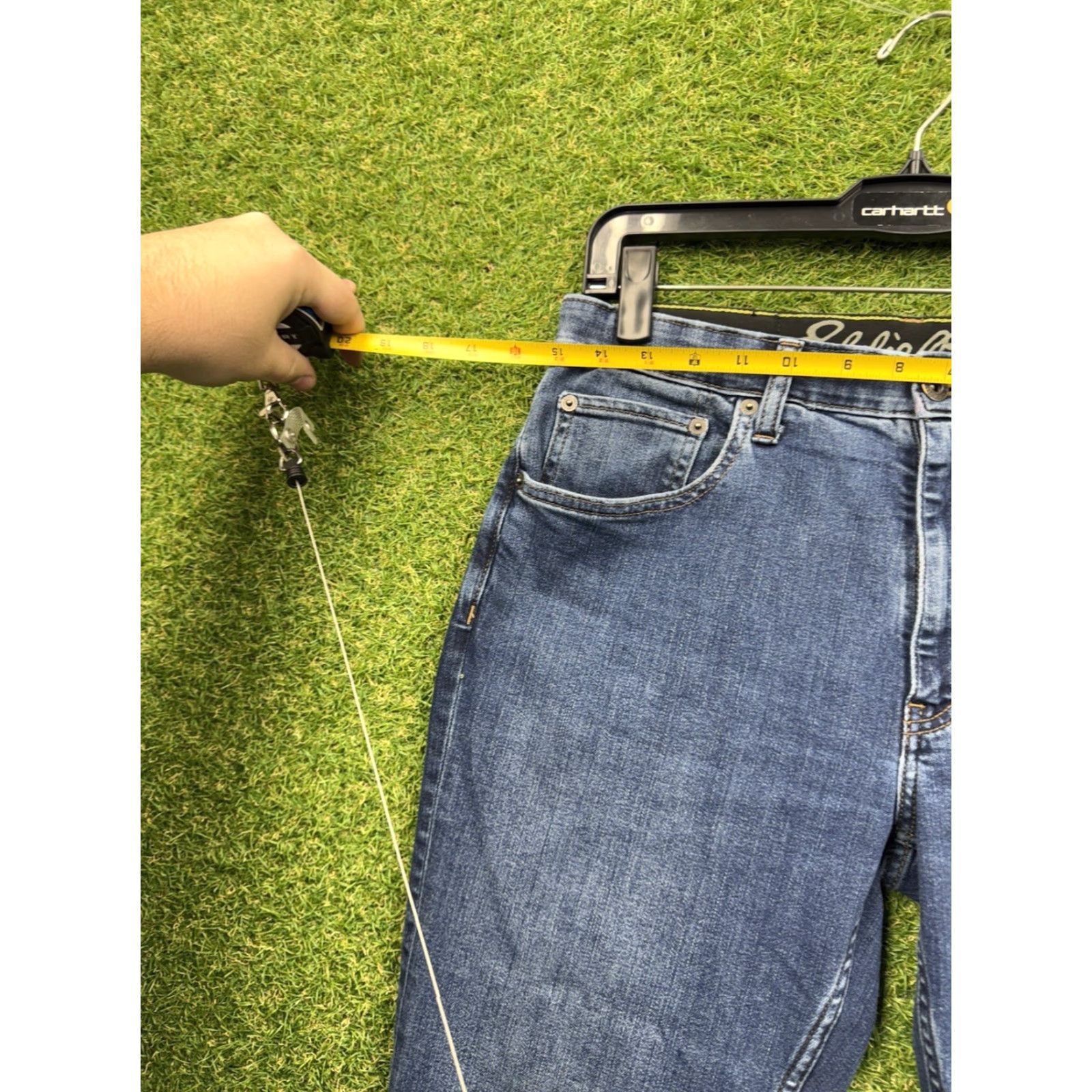 Eddie Bauer Eddie Bauer Travex Jeans Mens 32x32 Blue Straight Leg Stretch Denim Hiking Jeans Size US 32 / EU 48 - 3 Thumbnail