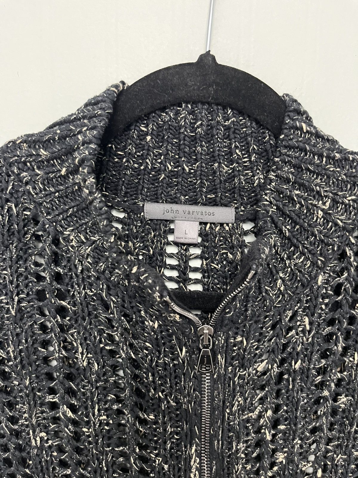 Cable sweater jacket. Size large