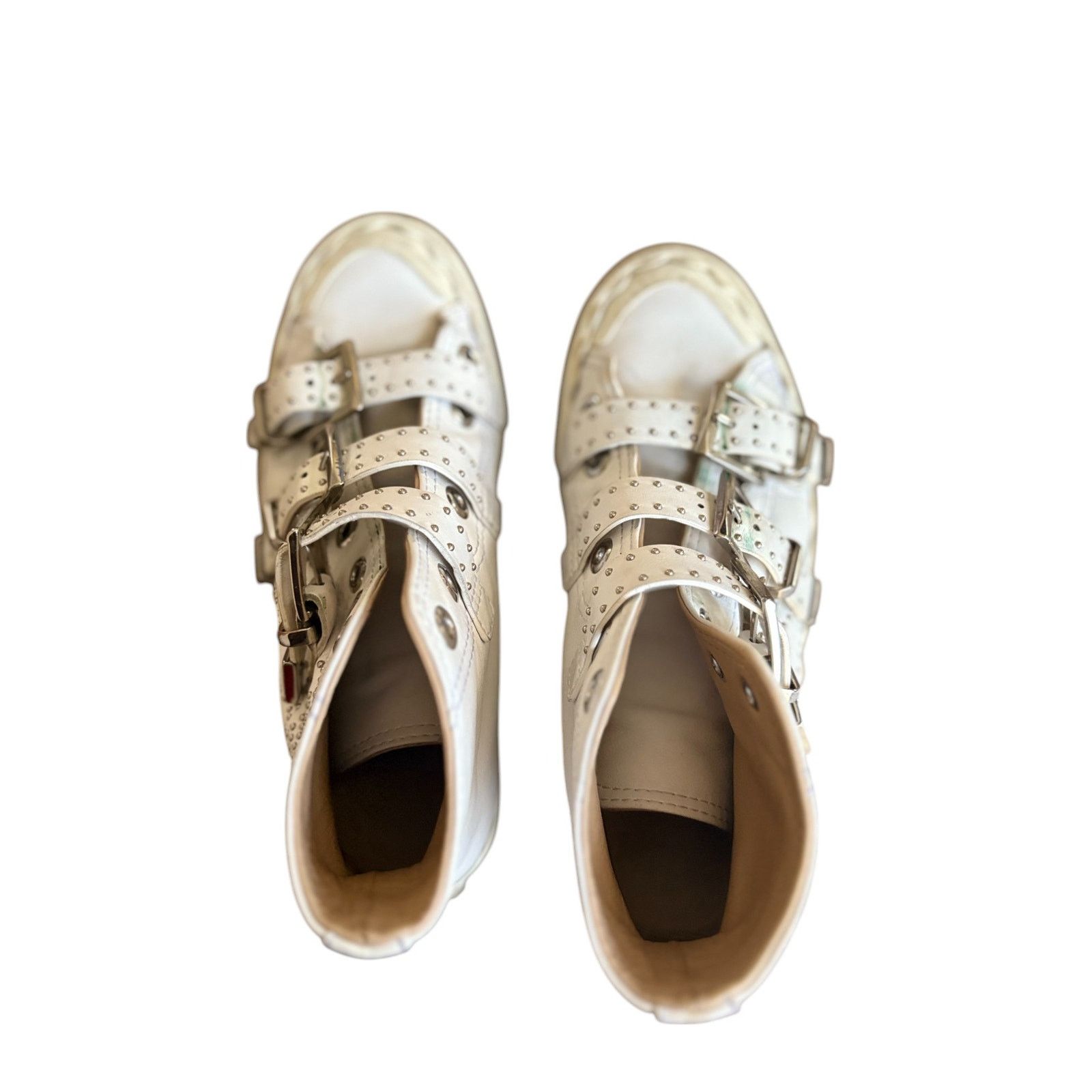 Chloe CHLOÉ 'Kyle' White Studded Buckle High Top Sneakers EU 36 Size US 6 / IT 36 - 11 Thumbnail