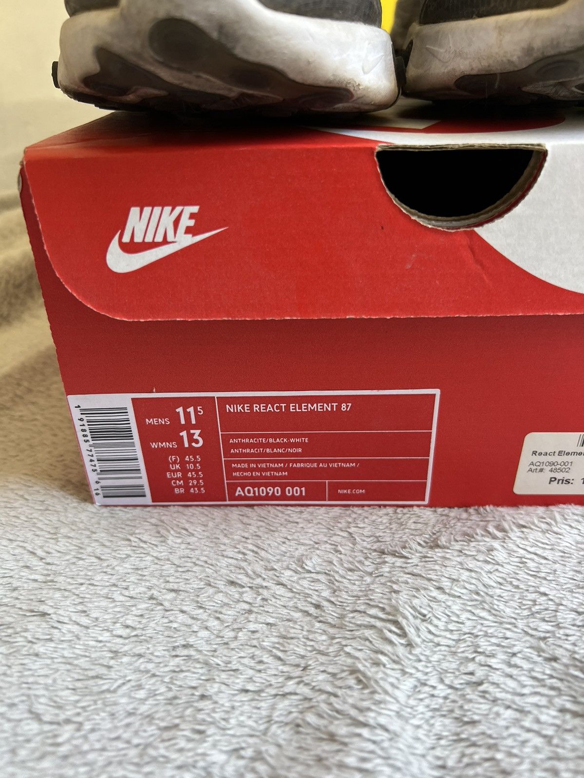 Nike Nike react element 87 anthracite black Size US 11.5 / EU 44-45 - 7 Thumbnail