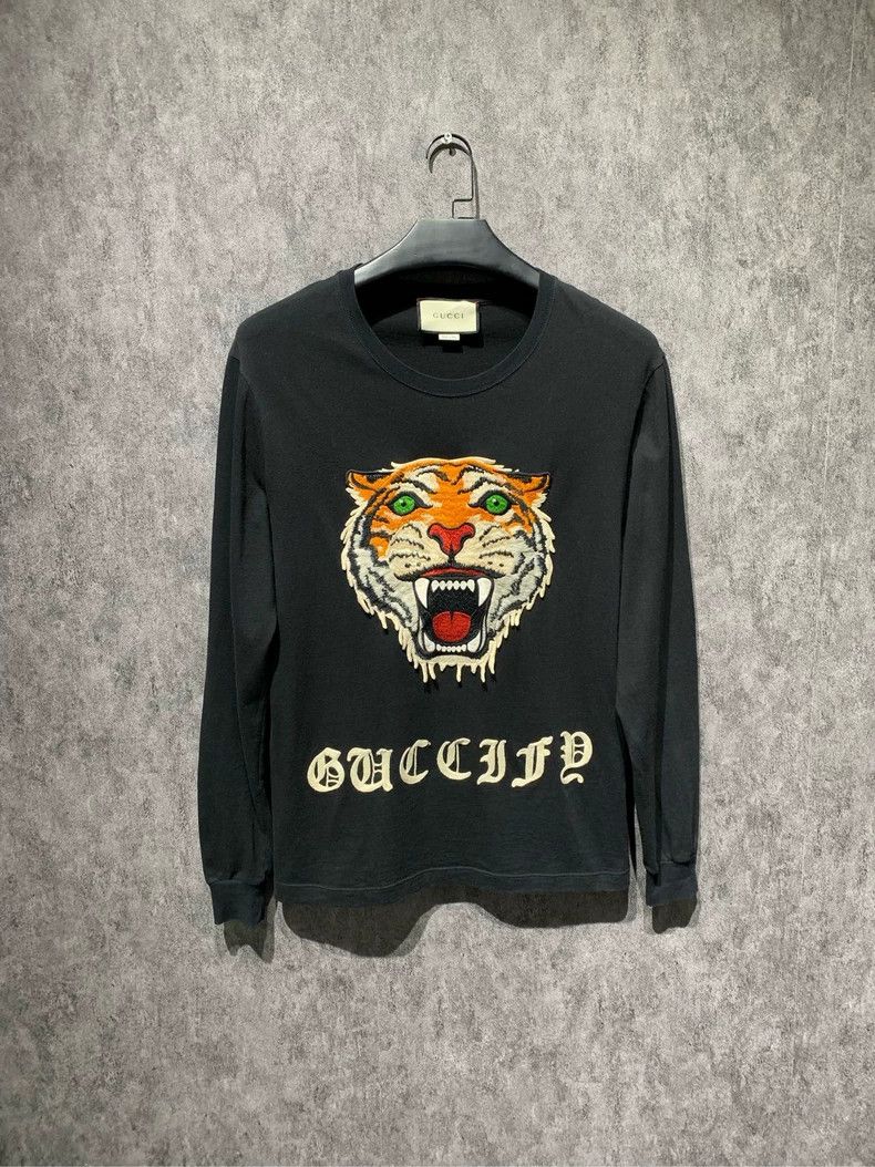 Gucci Gucci Tiger head embroidered round-neck sweatshirt 2501-Nex Size US XS / EU 42 / 0 - 1 Thumbnail