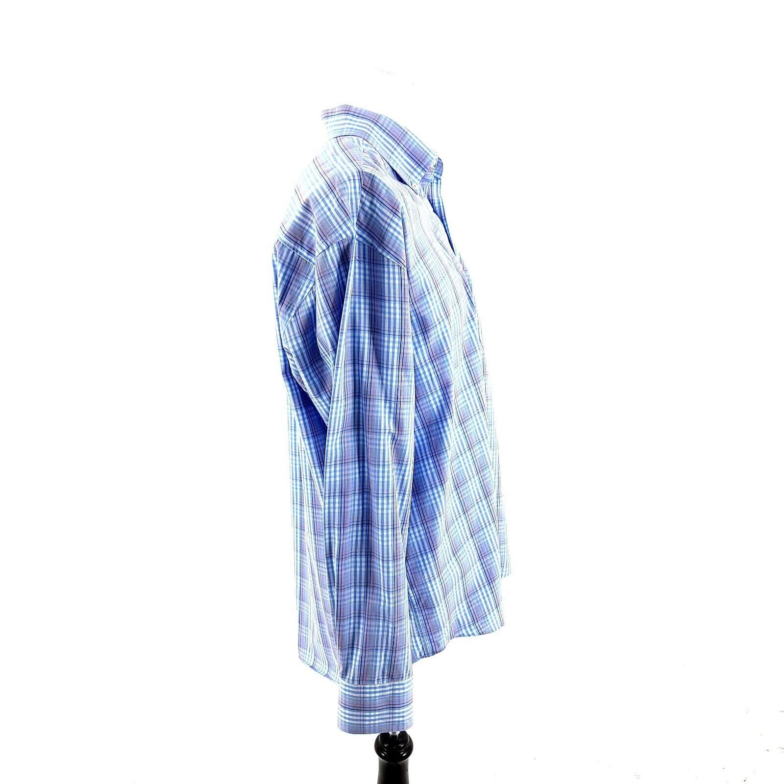 Alan Flusser Alan Flusser Large Blue Multi Colored Plaid Cotton Front Poc Size US L / EU 52-54 / 3 - 6 Thumbnail