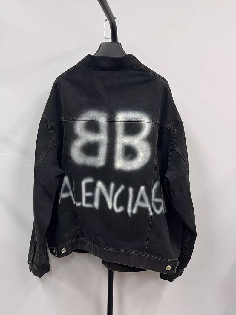 Balenciaga Balenciaga Solid Graffiti Single-Breasted Lapel Long-Sleev Size US XS / EU 42 / 0 - 1 Thumbnail