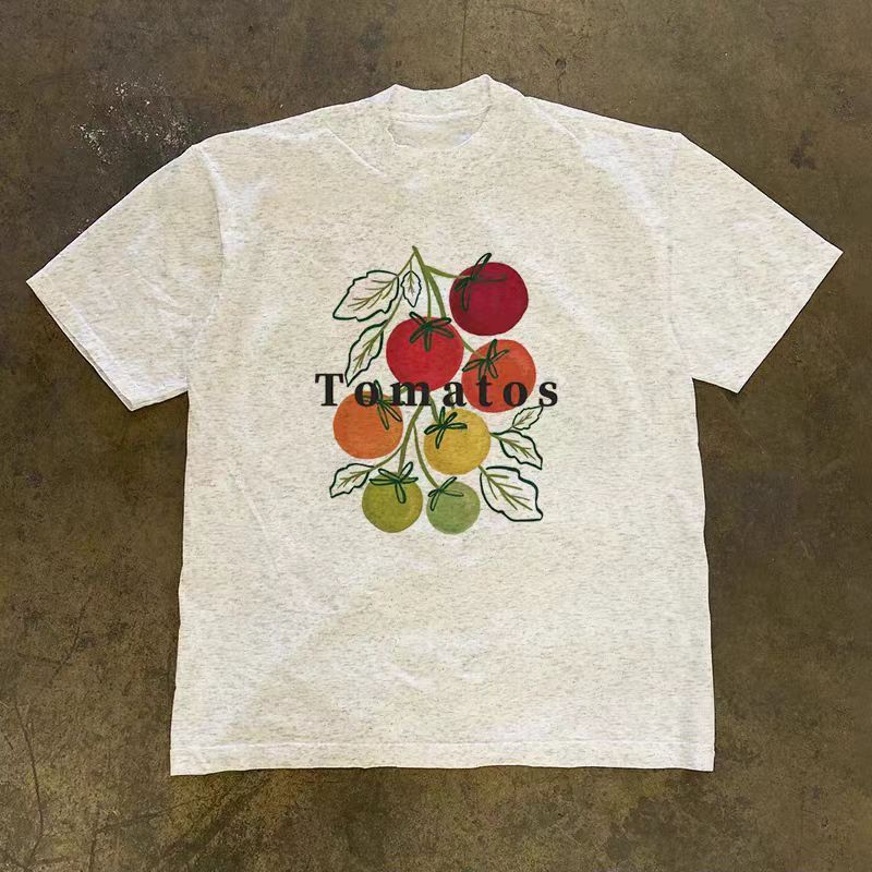 Vintage Grey Washed Vintage Tomato Print T-Shirt Size US M / EU 48-50 / 2 - 1 Thumbnail