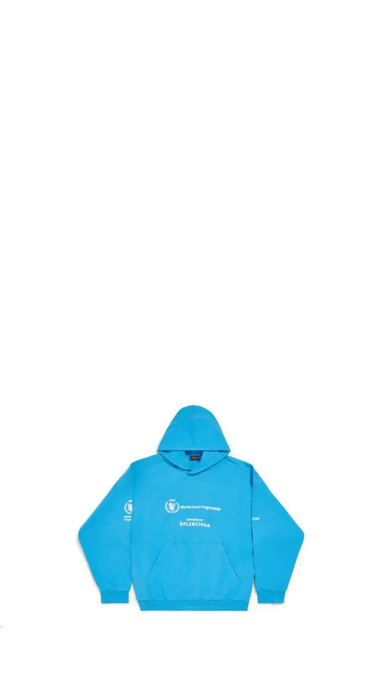 Balenciaga o1mt1gz0225 Medium Fit Hoodie in Azure Blue/White Size M / US 6-8 / IT 42-44 - 2 Thumbnail