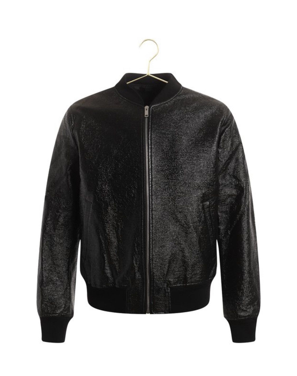 image of Alexander Mcqueen Polyurethane Shine Effect Bomber Jacket in Black, Men's (Size Large)