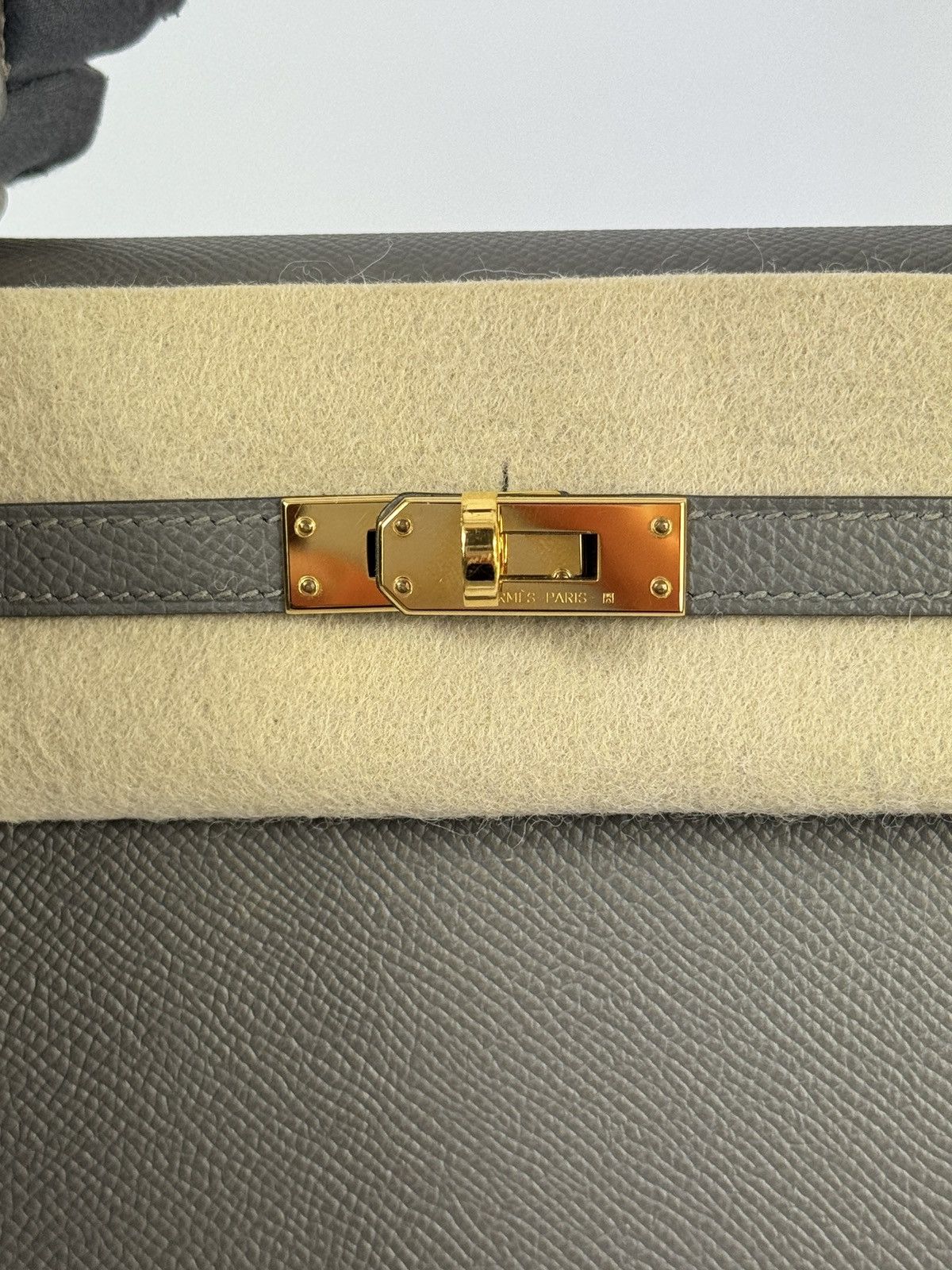 Hermes HERMES KELLY 25 GRIS MEYER EPSON LEATHER GOLD HARDWARE BAG Size ONE SIZE - 11 Thumbnail