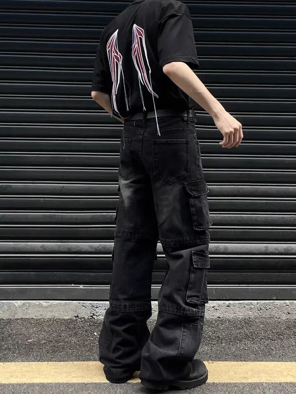 VIBE Black Vintage Loose Casual Jeans Size US 32 / EU 48 - 5 Thumbnail
