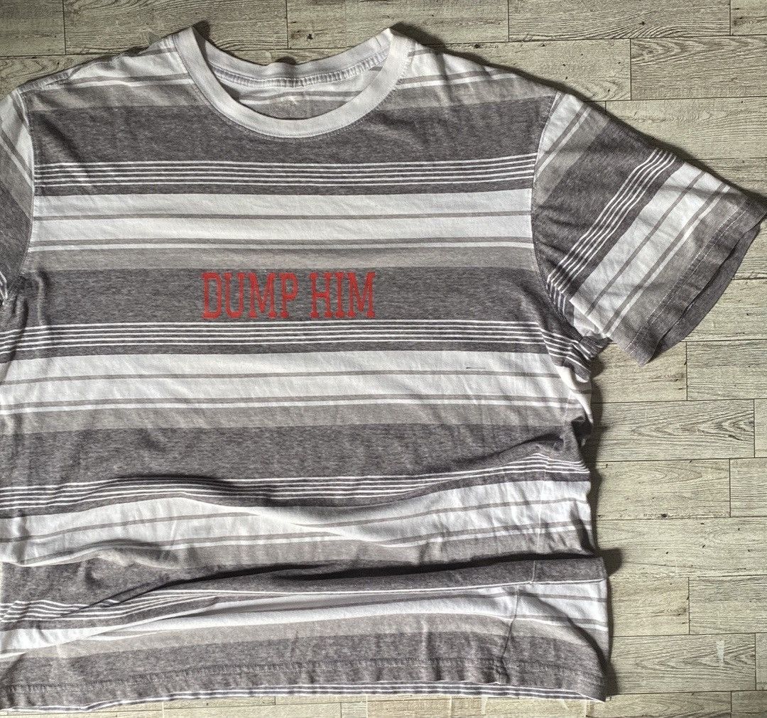 Vintage Vintage Y2K Style, Dump Him, Upcycled Oversized, Striped Tee Size L / US 10 / IT 46 - 15 Thumbnail