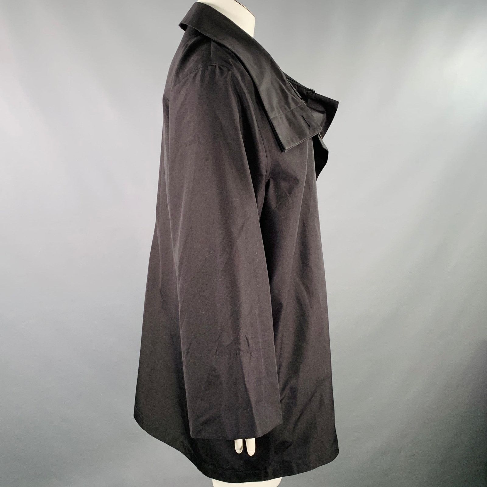 Akris AKRIS Size 12 Black Silk Zip Up Coat Size XL / US 12-14 / IT 48-50 - 3 Thumbnail