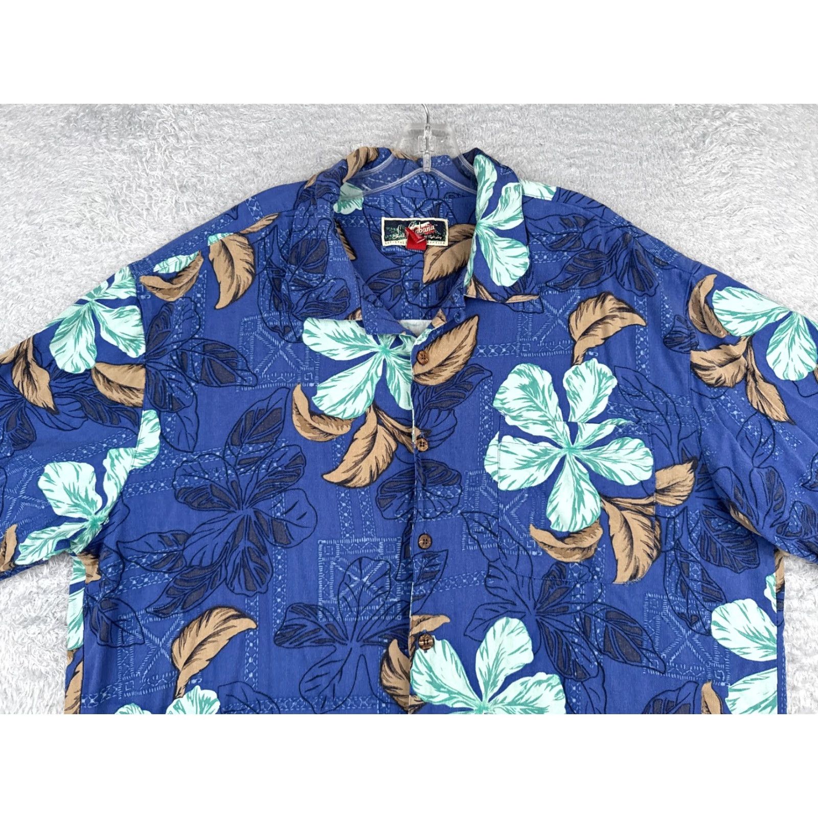 Vintage VINTAGE La Cabana Shirt Men 2XL Blue Floral Hawaiian Rayon Button-Up Short Sleeve, 100% Rayon, Island/Seasonal Mens Shirt Size US XXL / EU 58 / 5 - 4 Thumbnail