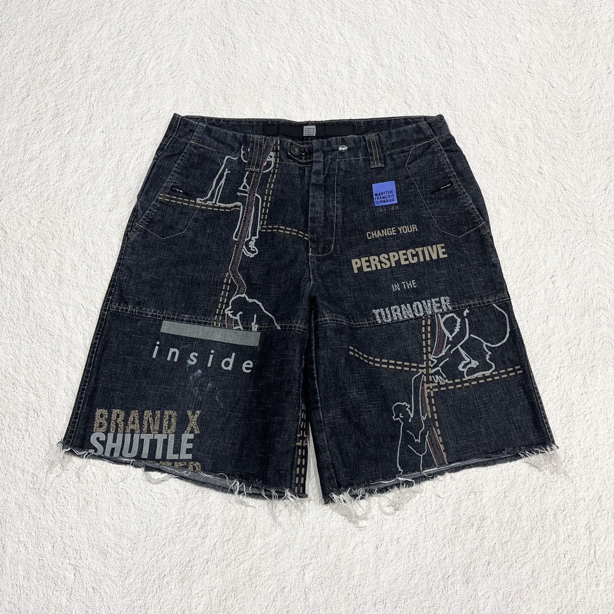 Marithe + Francois Girbaud 2000s Marithe Francois Girbaud L.G.B. Distressed Cut Denim Size US 34 / EU 50 - 1 Thumbnail