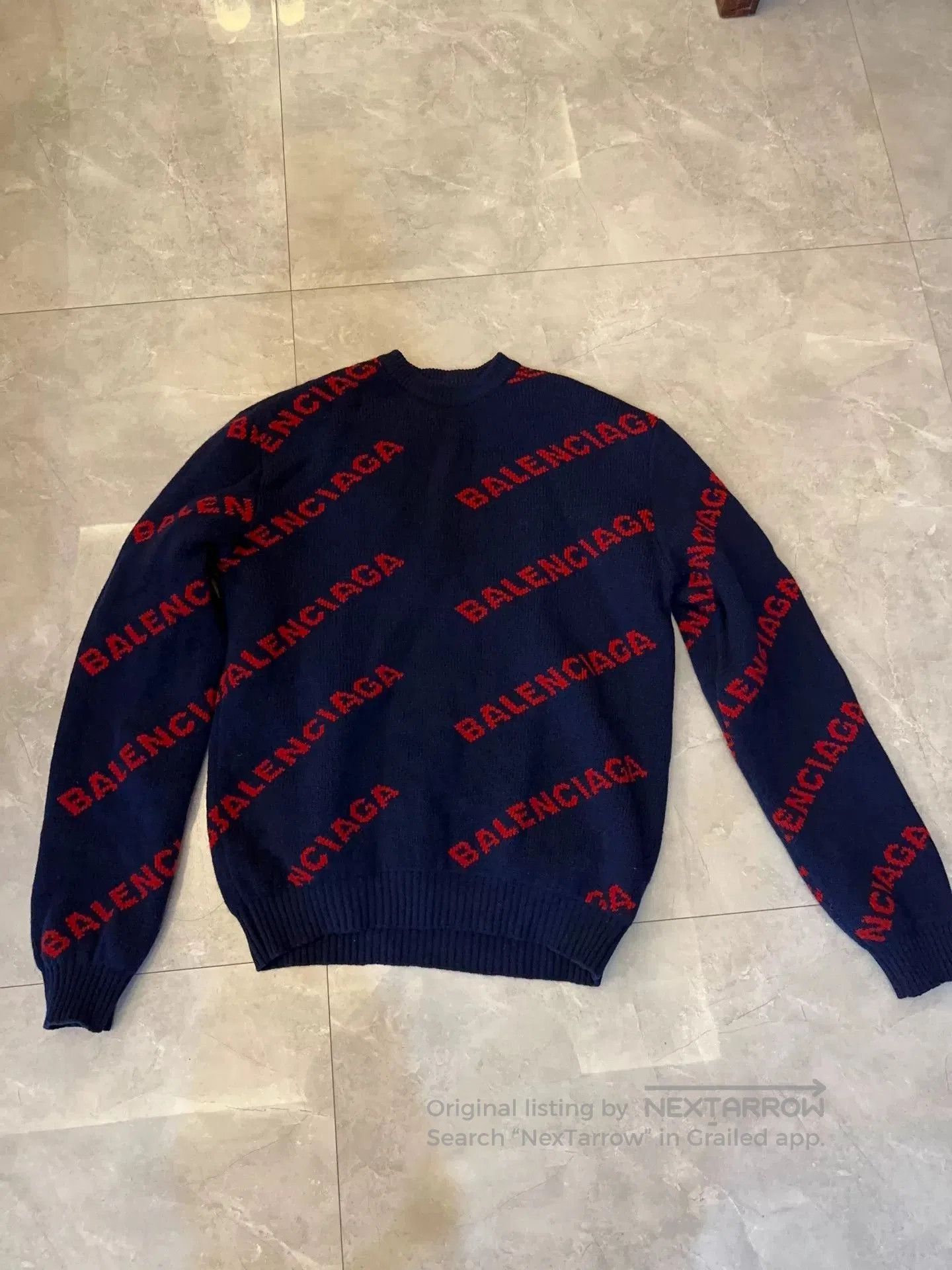 Balenciaga Balenciaga SS22 Logo Pattern Wool Sweater. Size US M / EU 48-50 / 2 - 1 Thumbnail