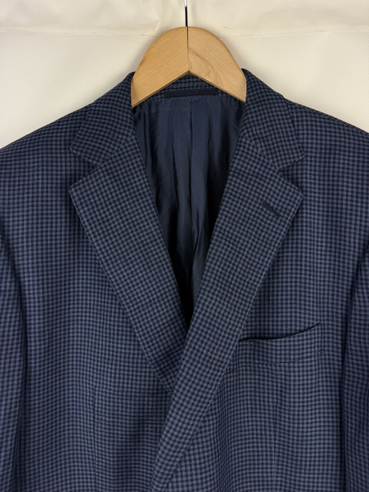 Ermenegildo Zegna Ermenegildo Zegna Duo Wool Silk Linen Checked Blazer Jacket Size 46R - 6 Thumbnail