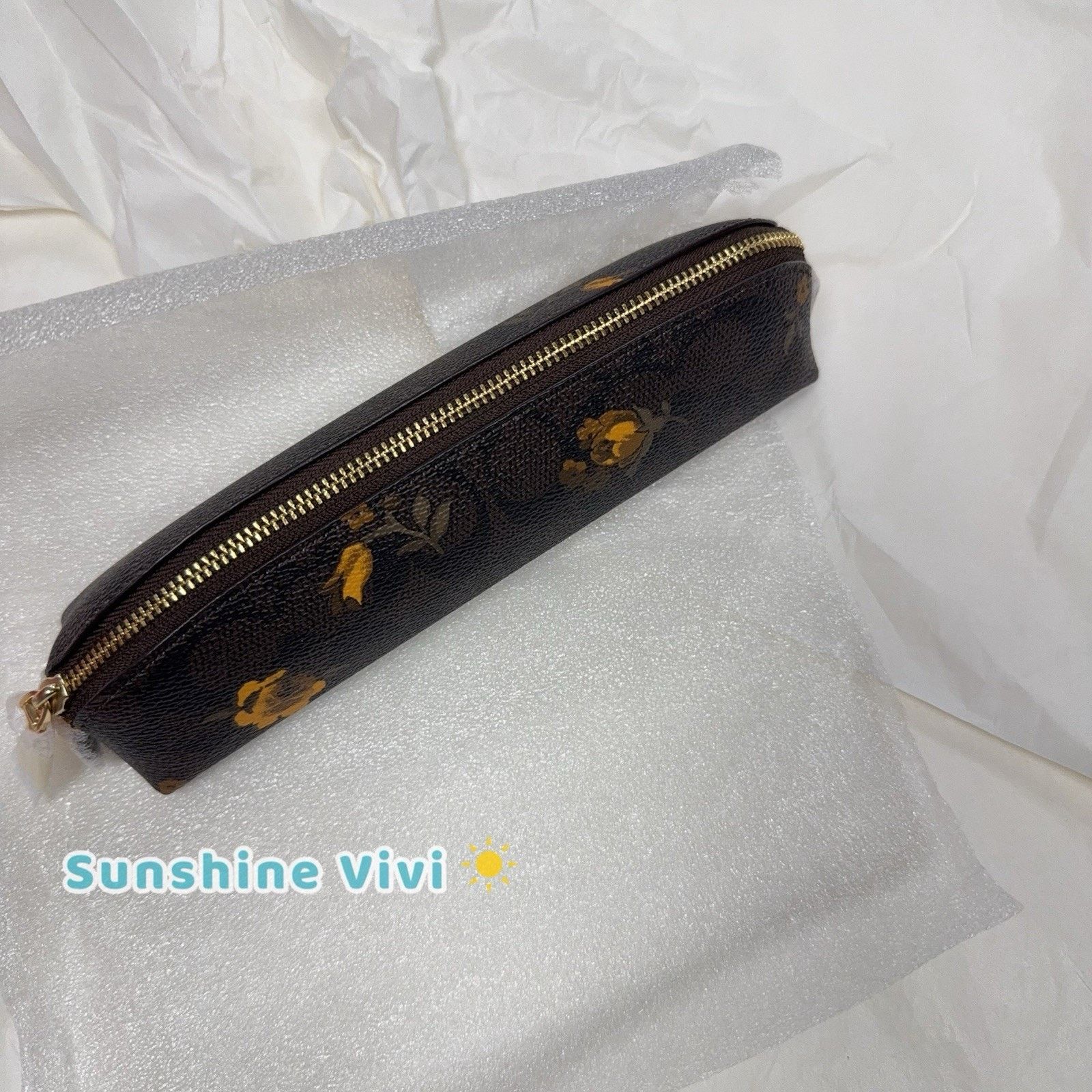 Coach NWT Coach Pencil Case Signature Canvas CCI83 Walnut/Yellow Size ONE SIZE - 2 Thumbnail