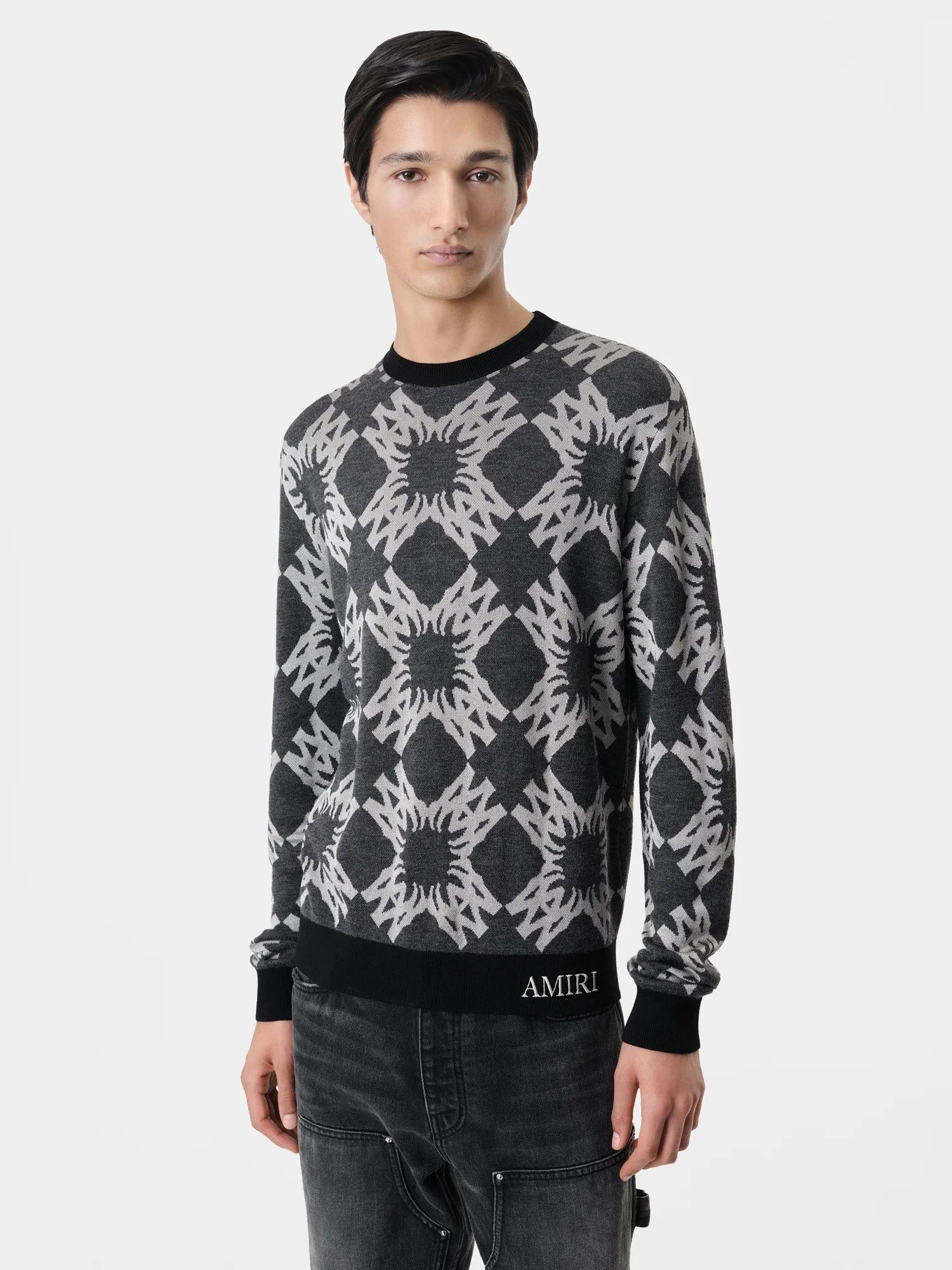 Amiri o1s1wg111125 MA Quad Crewneck Sweater in Multicolor Size US XL / EU 56 / 4 - 3 Thumbnail