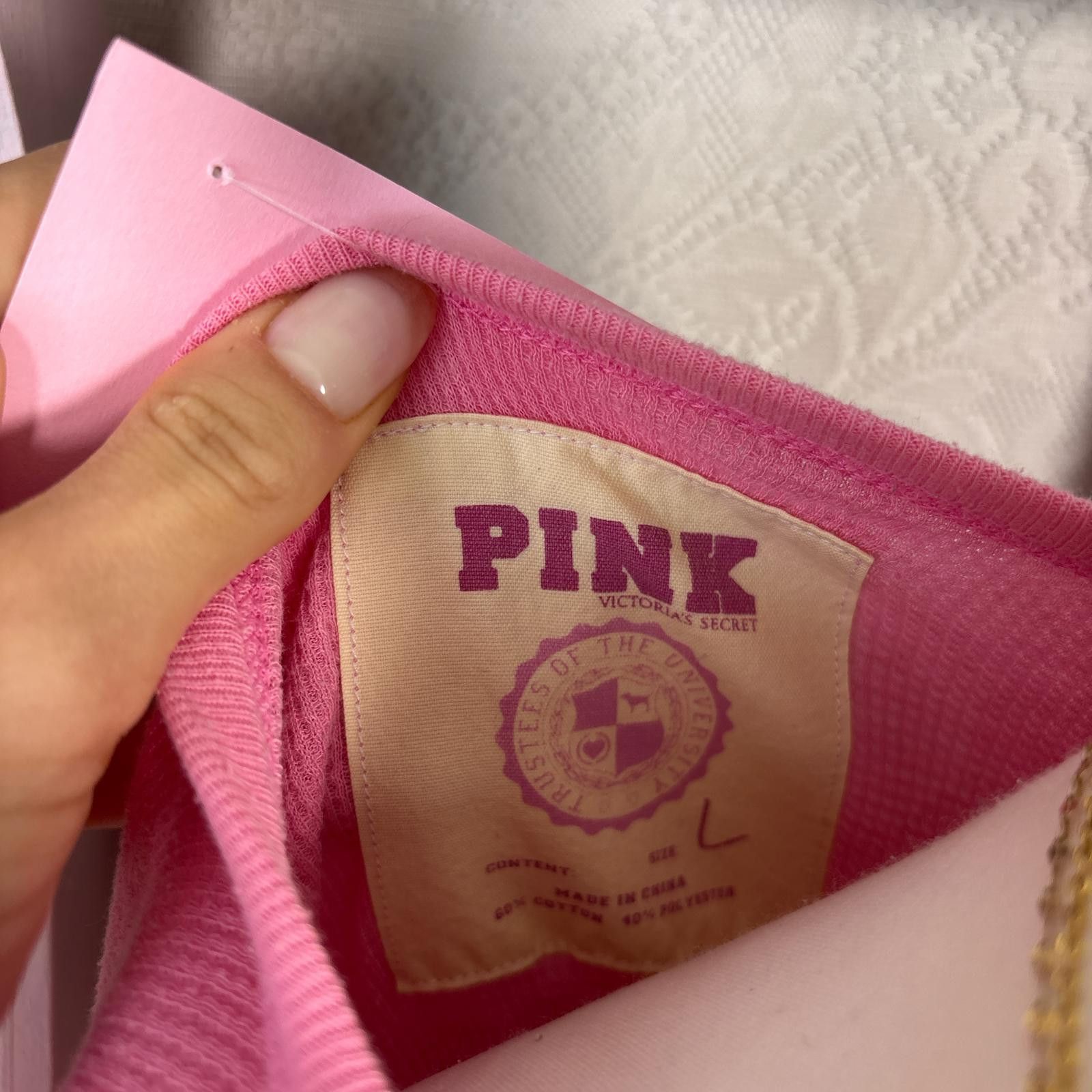 Pink y2k waffle knit PINK star long sleeve Size L / US 10 / IT 46 - 5 Thumbnail