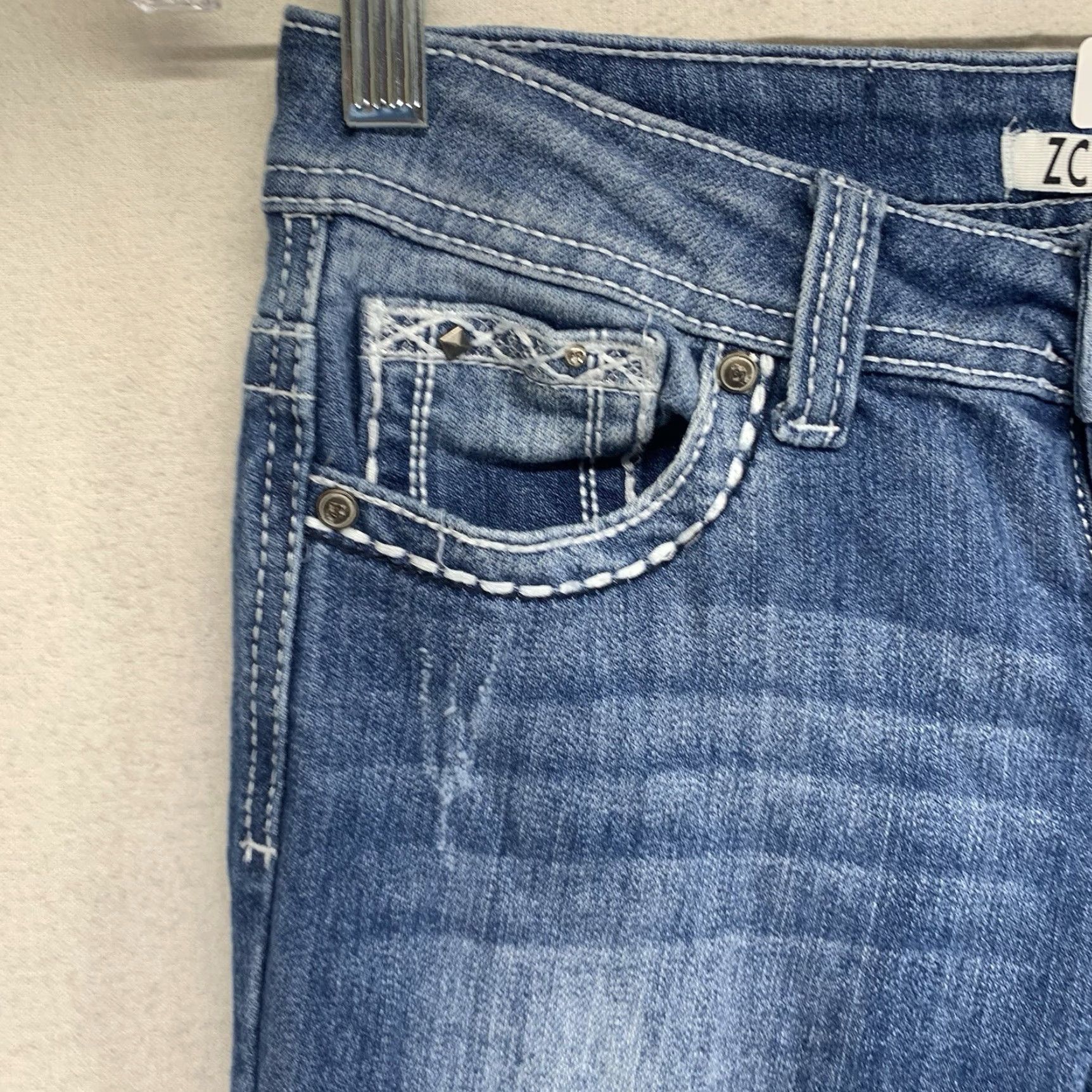 Vintage VINTAGE Zco Women's Skinny Jeans Size 5 Blue 5-Pocket Embroidered Back Pockets Stretch Denim Size 27" / US 4 / IT 40 - 7 Thumbnail